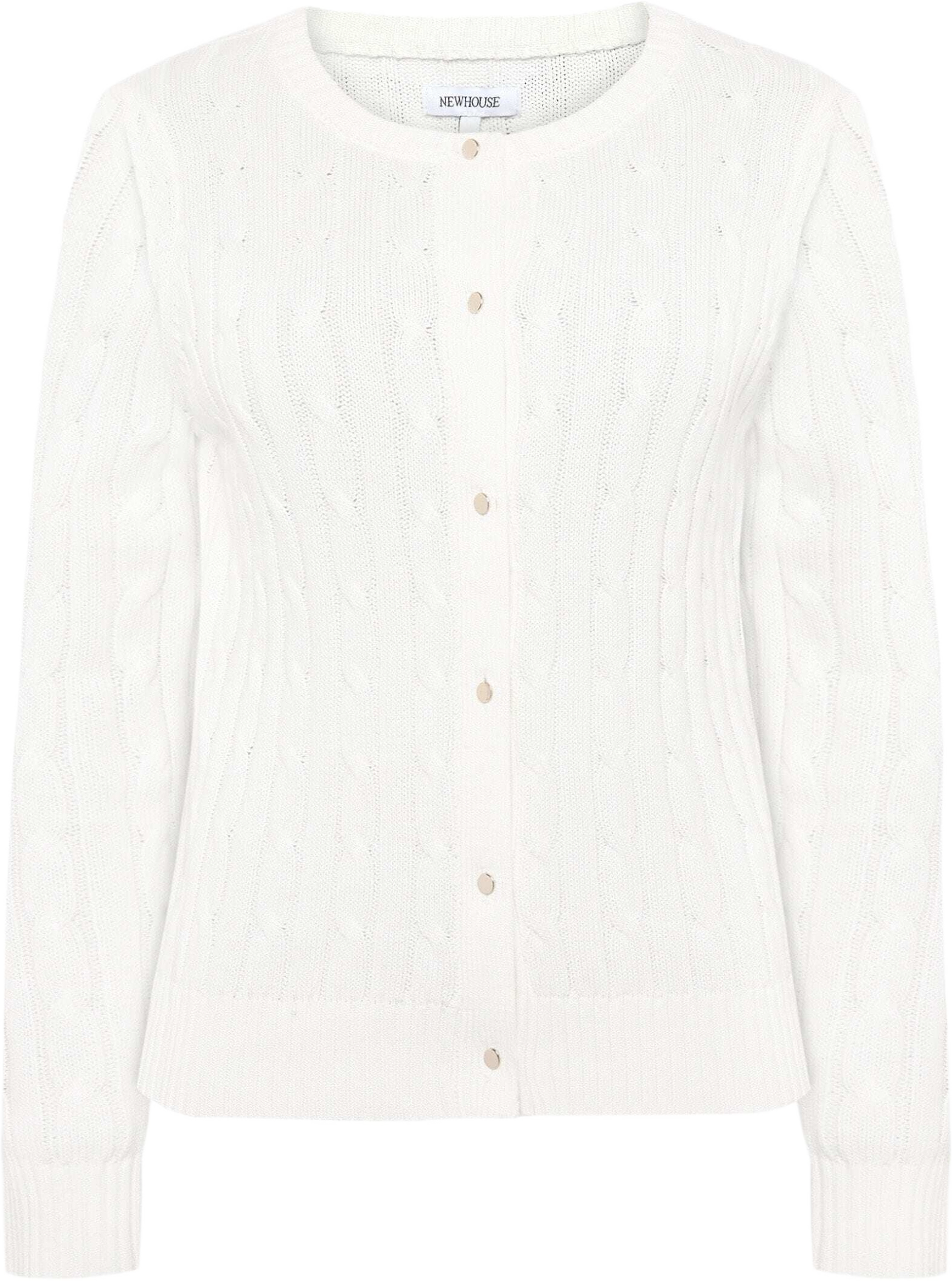 Brittany Cardigan, från Newhouse, i färgen offwhite.