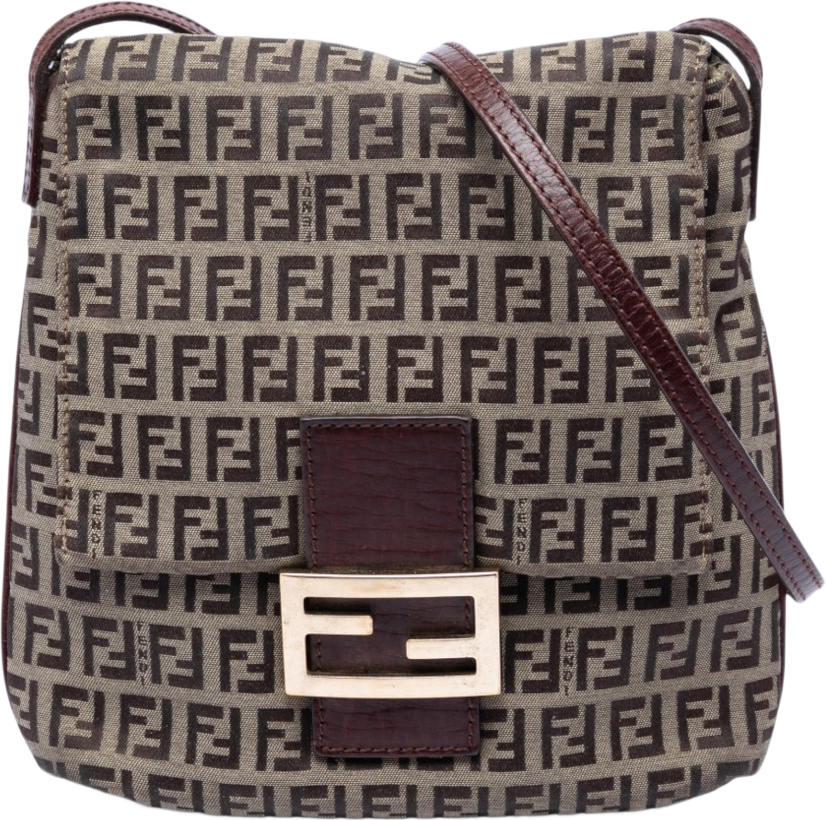Fendi Zucchino Canvas Crossbody, från Luxclusif, i färgen beige.