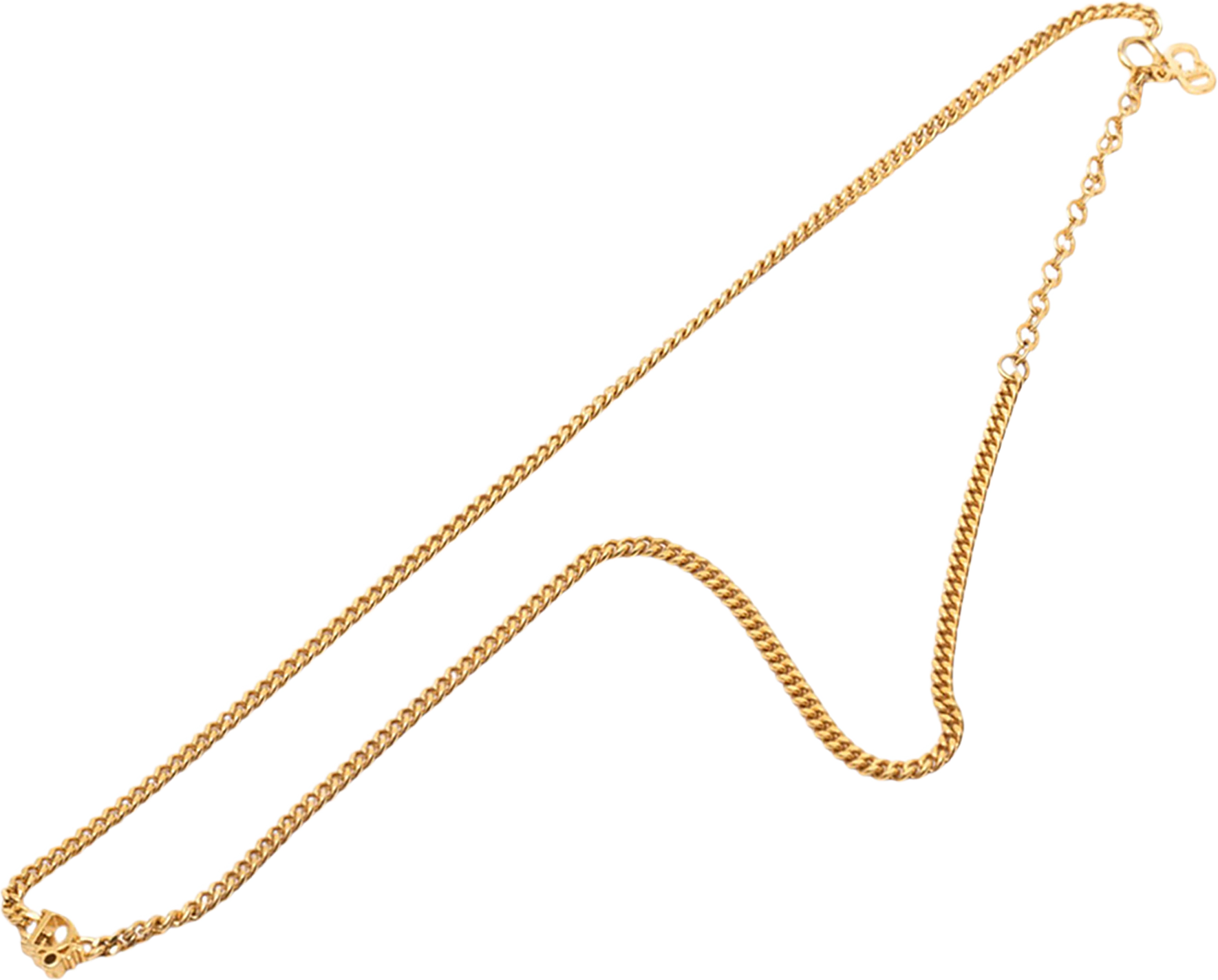 Dior Gold Plated Logo Pendant Necklace, från Luxclusif, i färgen gold.