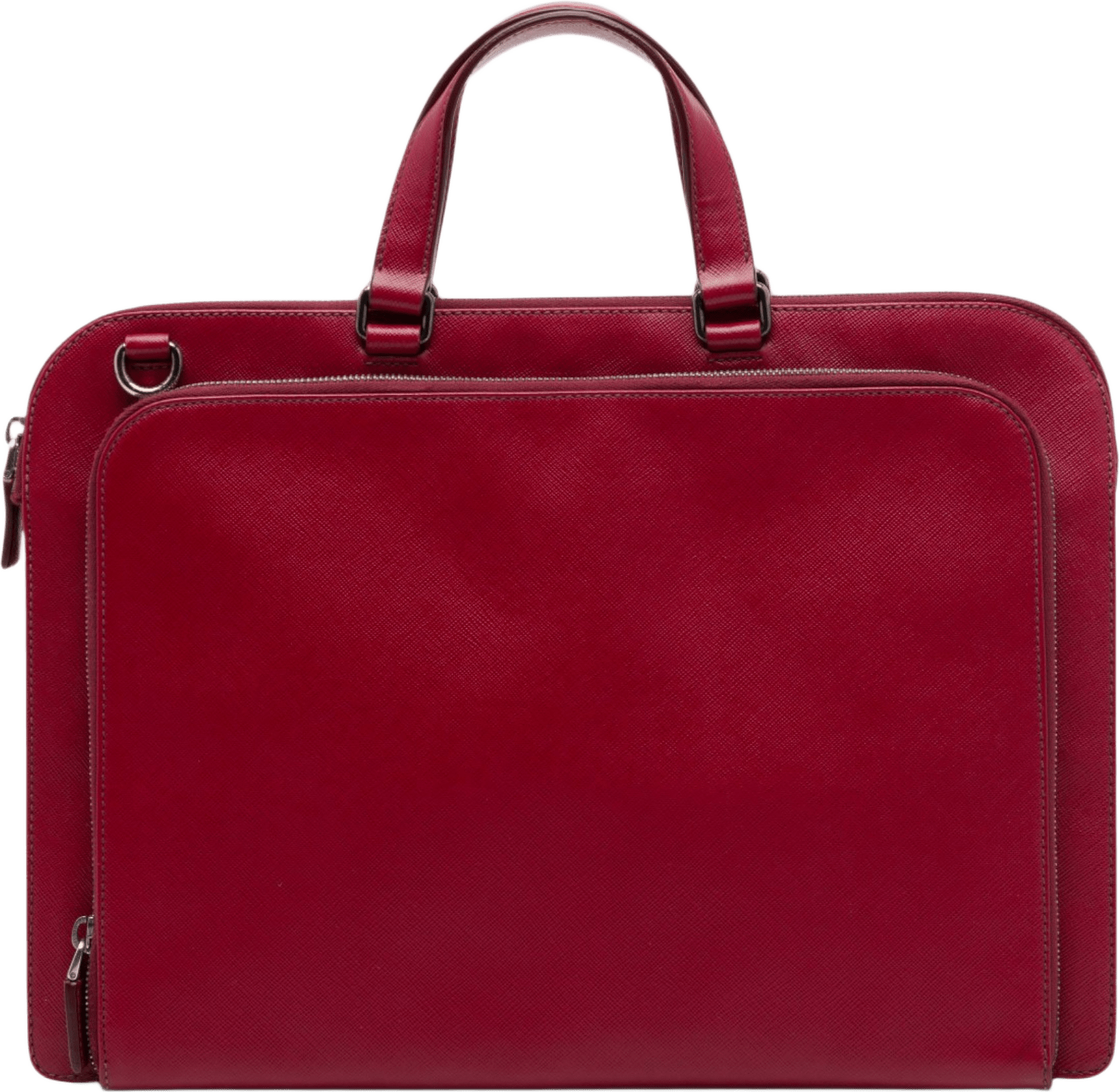 Prada Saffiano Business Bag, från Luxclusif, i färgen röd.