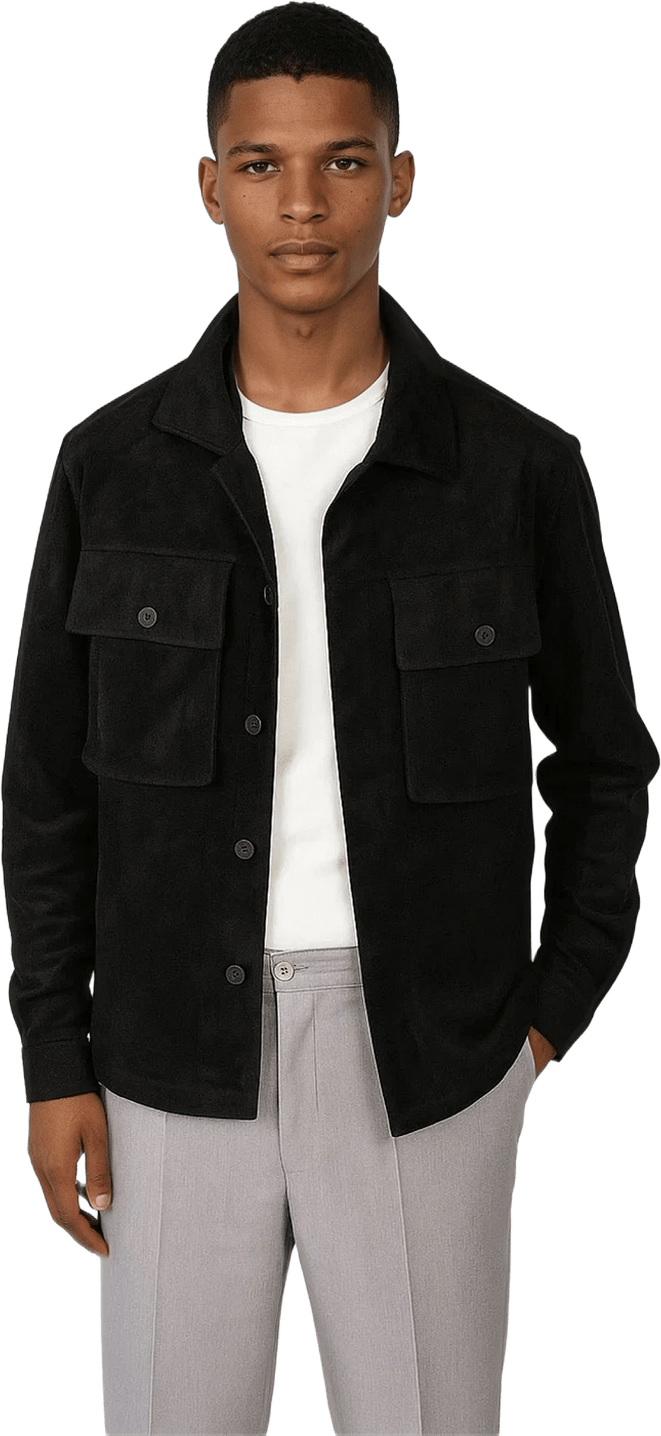 Nash Vegan Suede Jacket, från Ciszere, i färgen black.