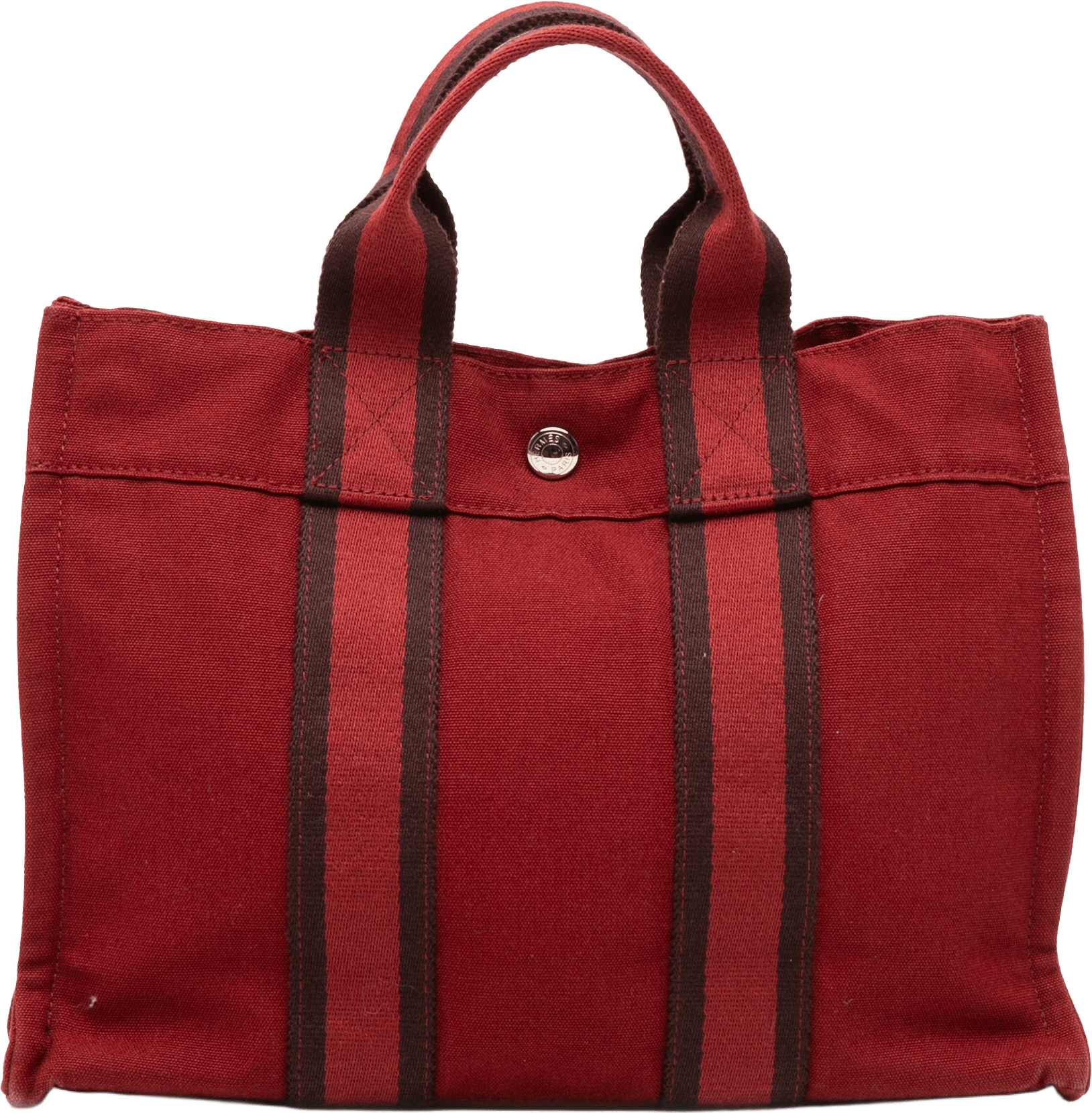 Hermès Canvas Fourre Tout Pm, från Luxclusif, i färgen red.