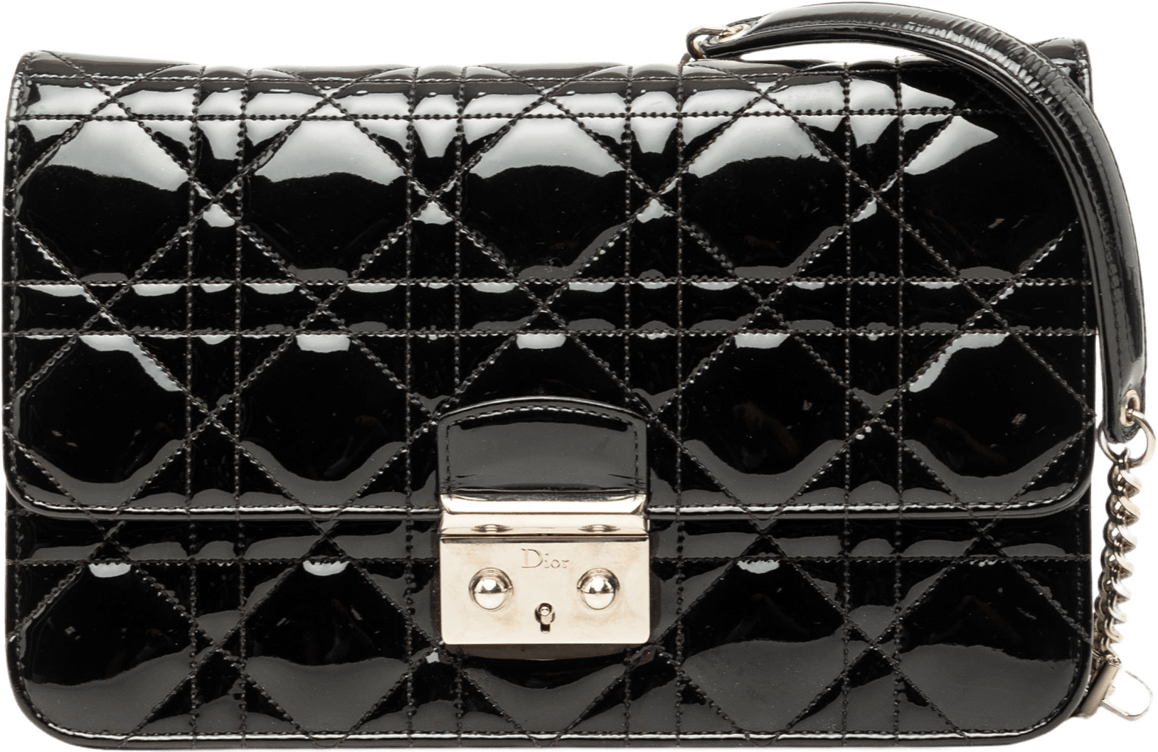 Dior Patent Cannage Miss Dior Promenade Crossbody, från Luxclusif, i färgen svart.