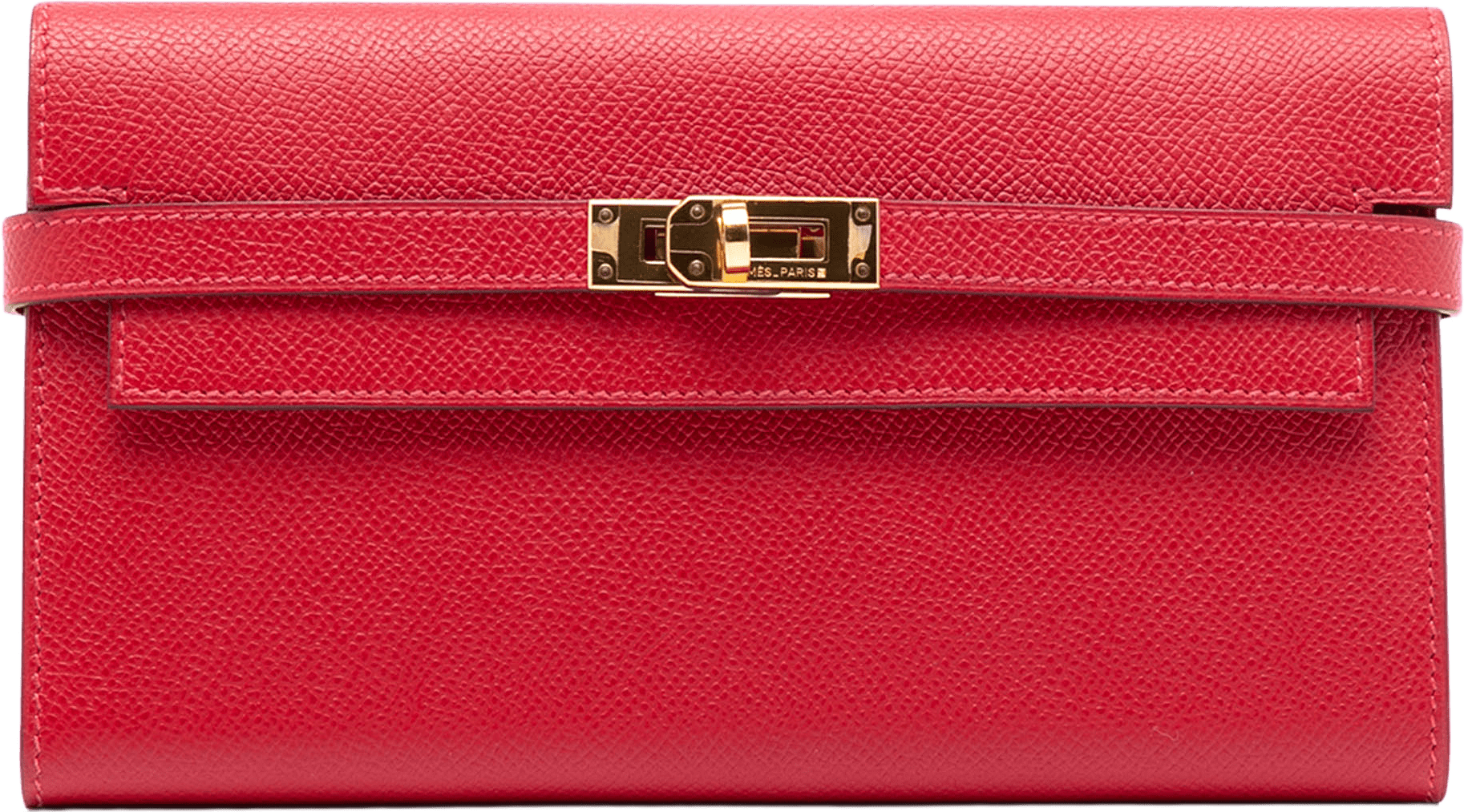 Hermès Epsom Kelly Longue Wallet Long Wallets, från Luxclusif, i färgen red.