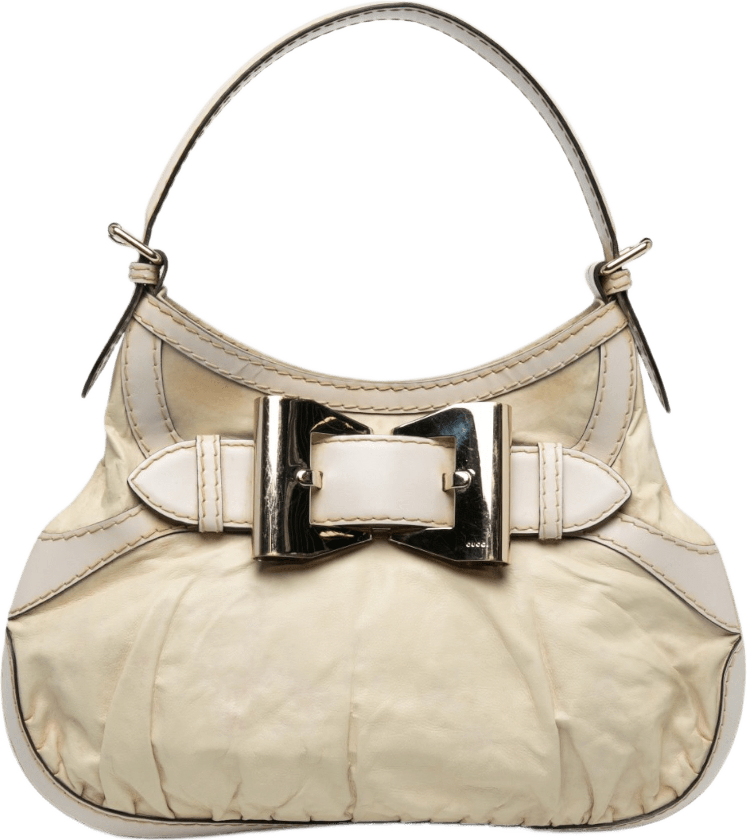 Gucci Calfskin Queen Hobo, från Luxclusif, i färgen vit.