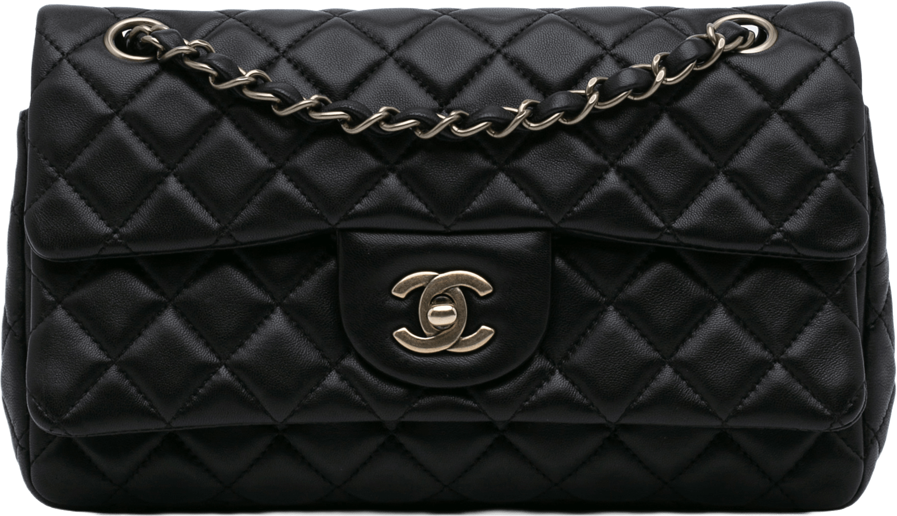 Chanel Cc Quilted Lambskin Double Flap