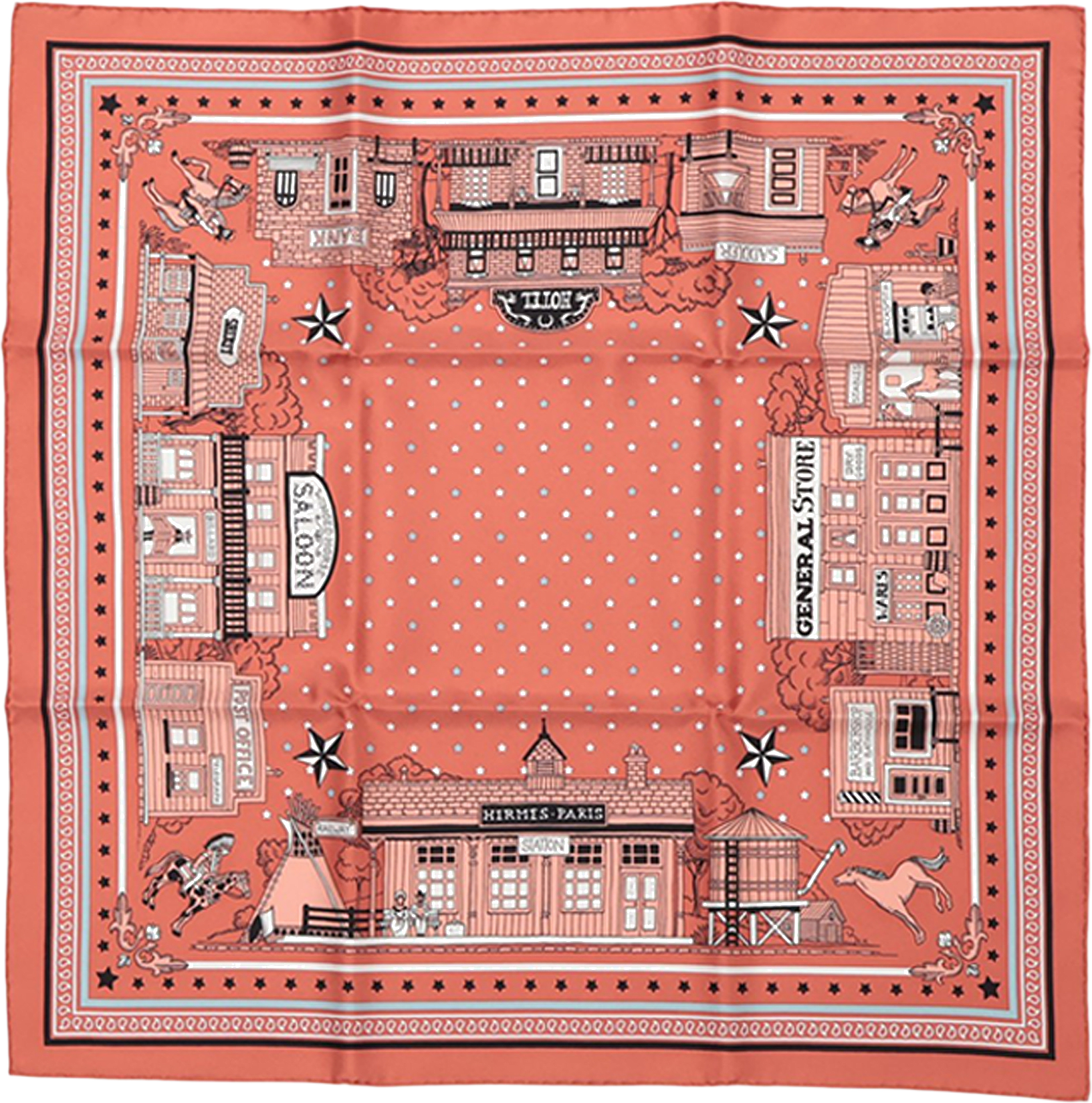 Hermès Paris Station Silk Bandana Scarf 55, från Luxclusif, i färgen blush.
