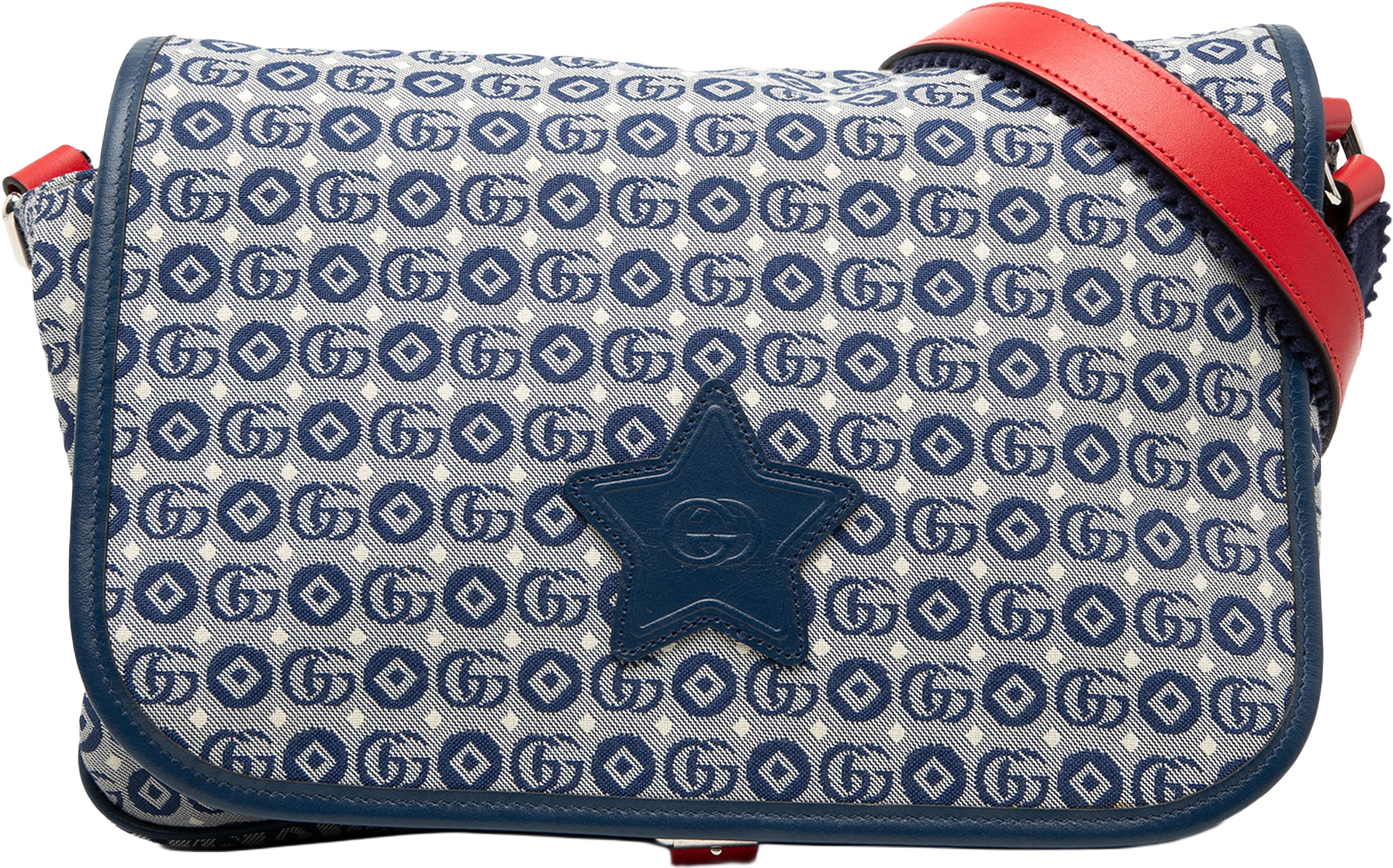 Gucci Kids Gg Canvas Star Messenger Bag, från Luxclusif, i färgen blue.