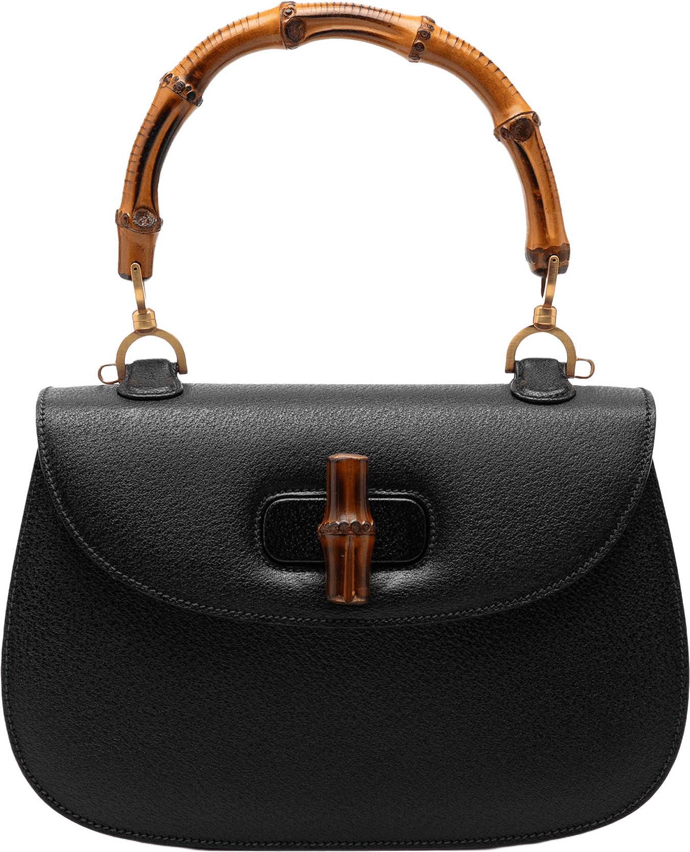 Gucci Grained Calfskin Bamboo Night, från Luxclusif, i färgen black.