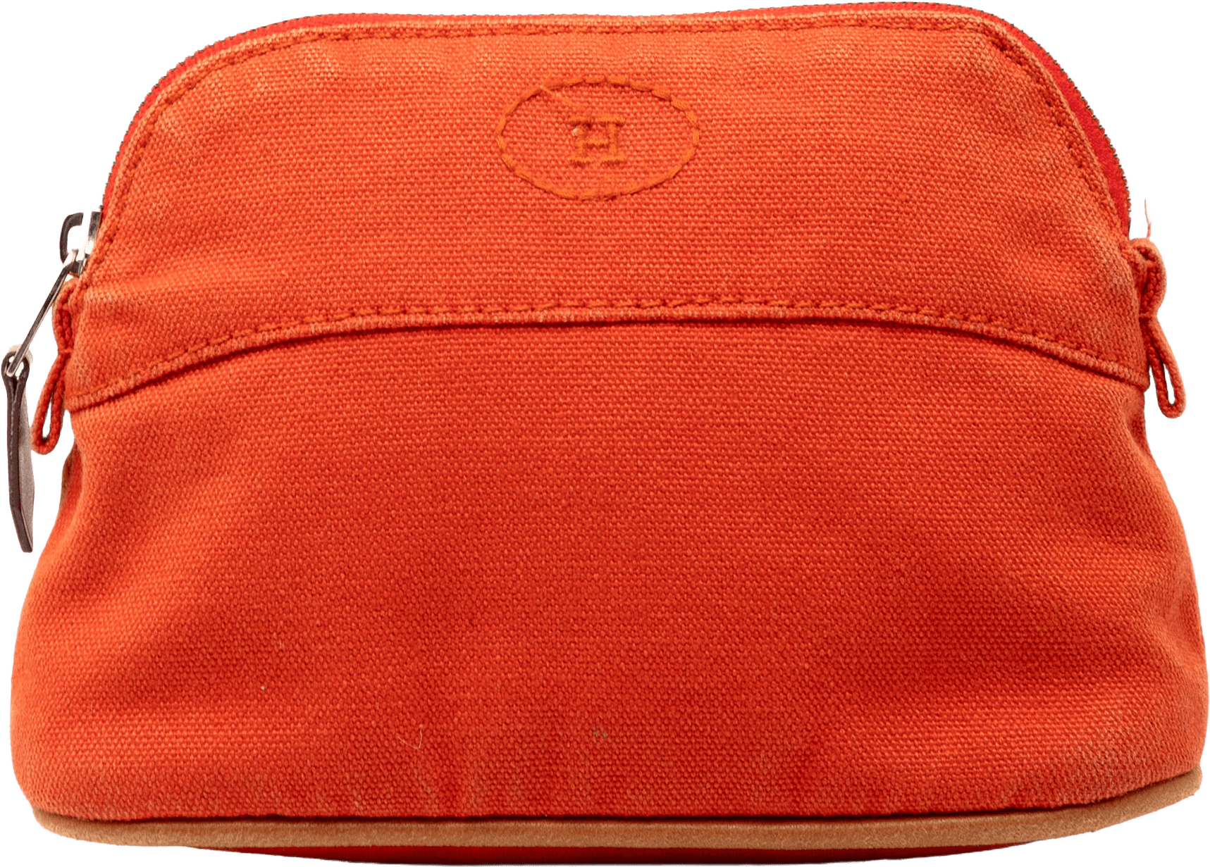 Hermès Mini Toile Bolide Case, från Luxclusif, i färgen orange.