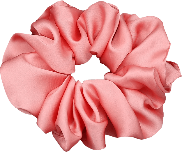 Stor Scrunchie I Sidenimitation, från Complement, i färgen apricot.