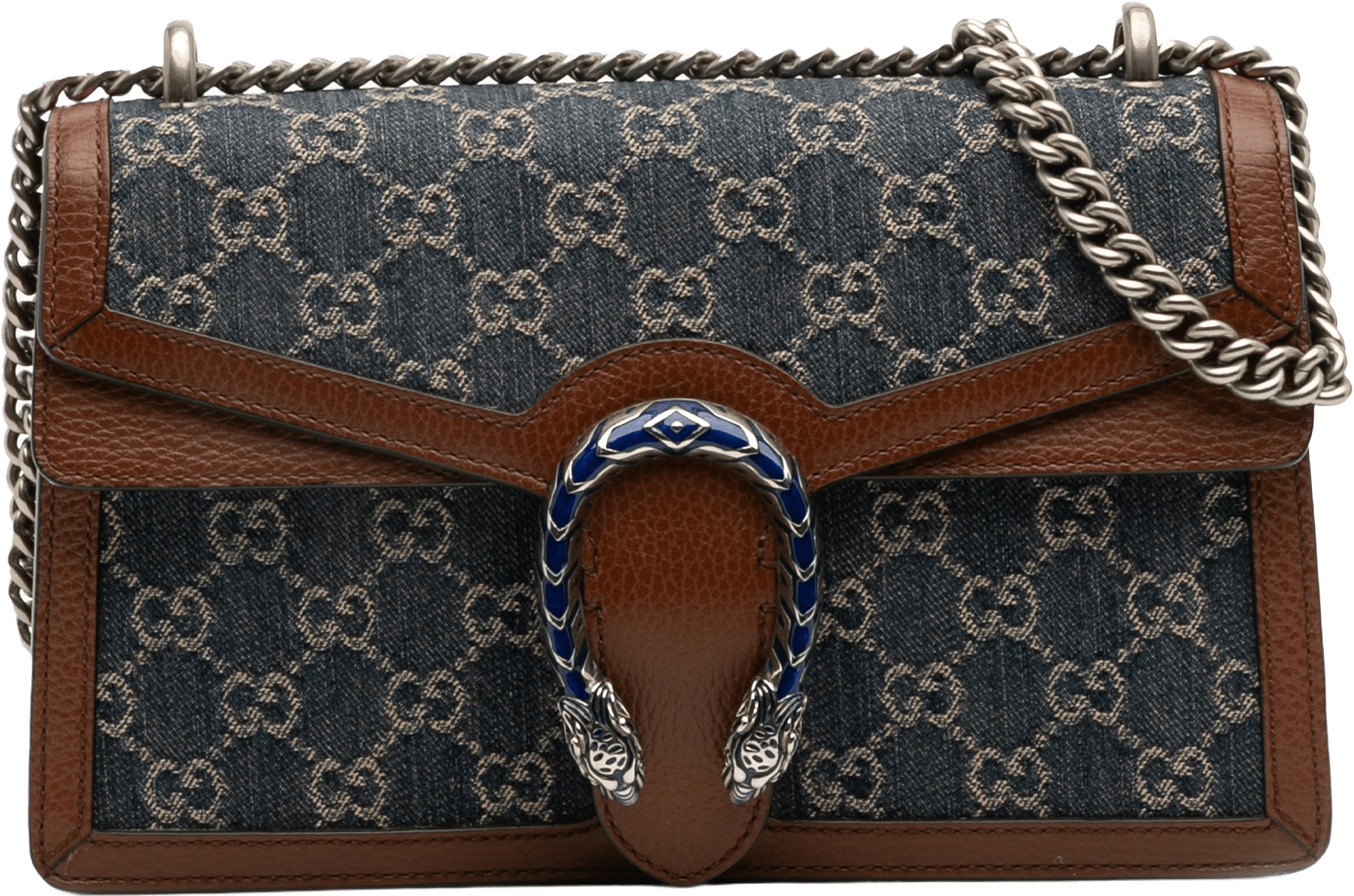 Gucci Small Gg Denim Dionysus Shoulder Bag, från Luxclusif, i färgen navy.