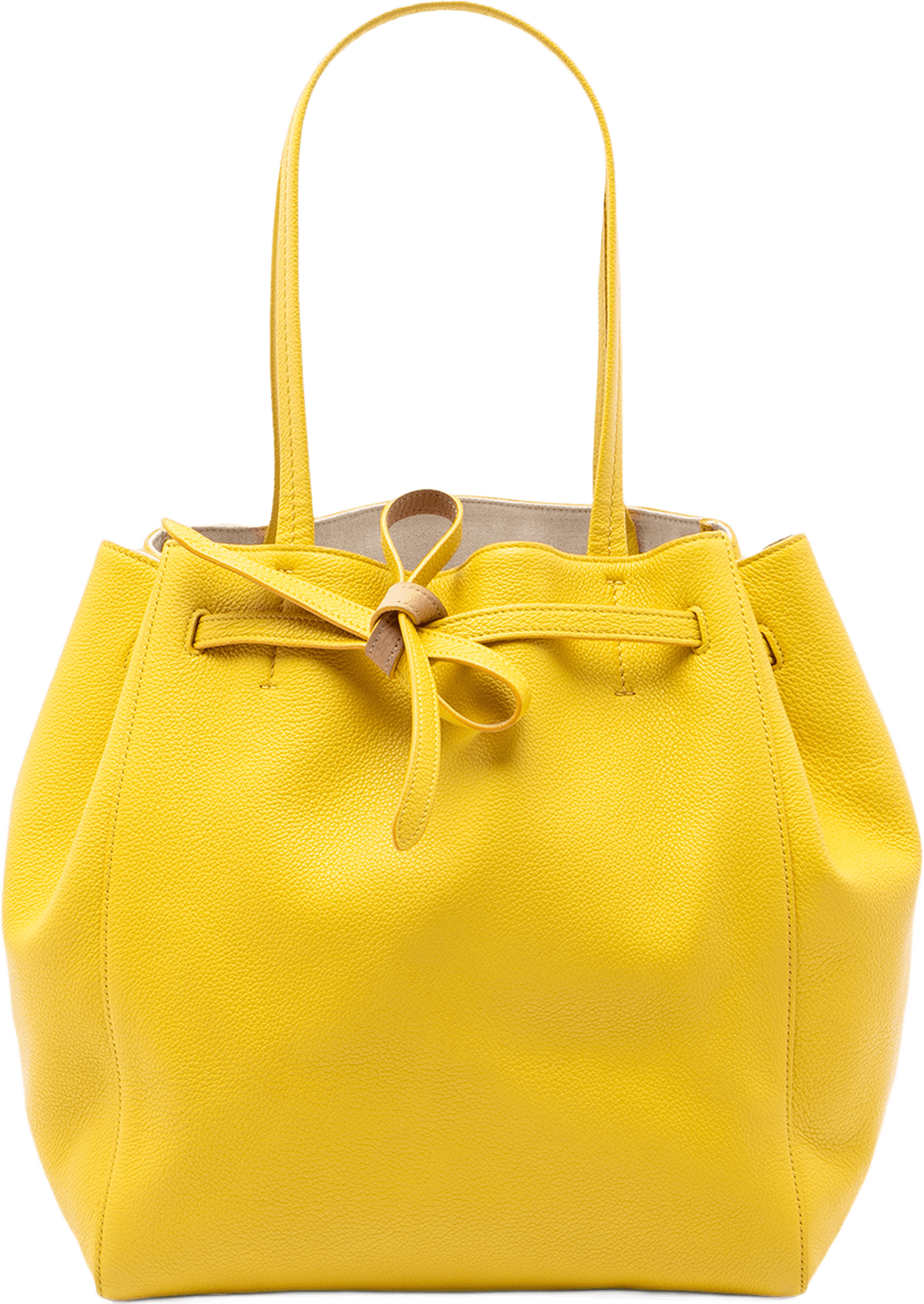 Celine Small Grained Calfskin Phantom Cabas Tote, från Luxclusif, i färgen gul.