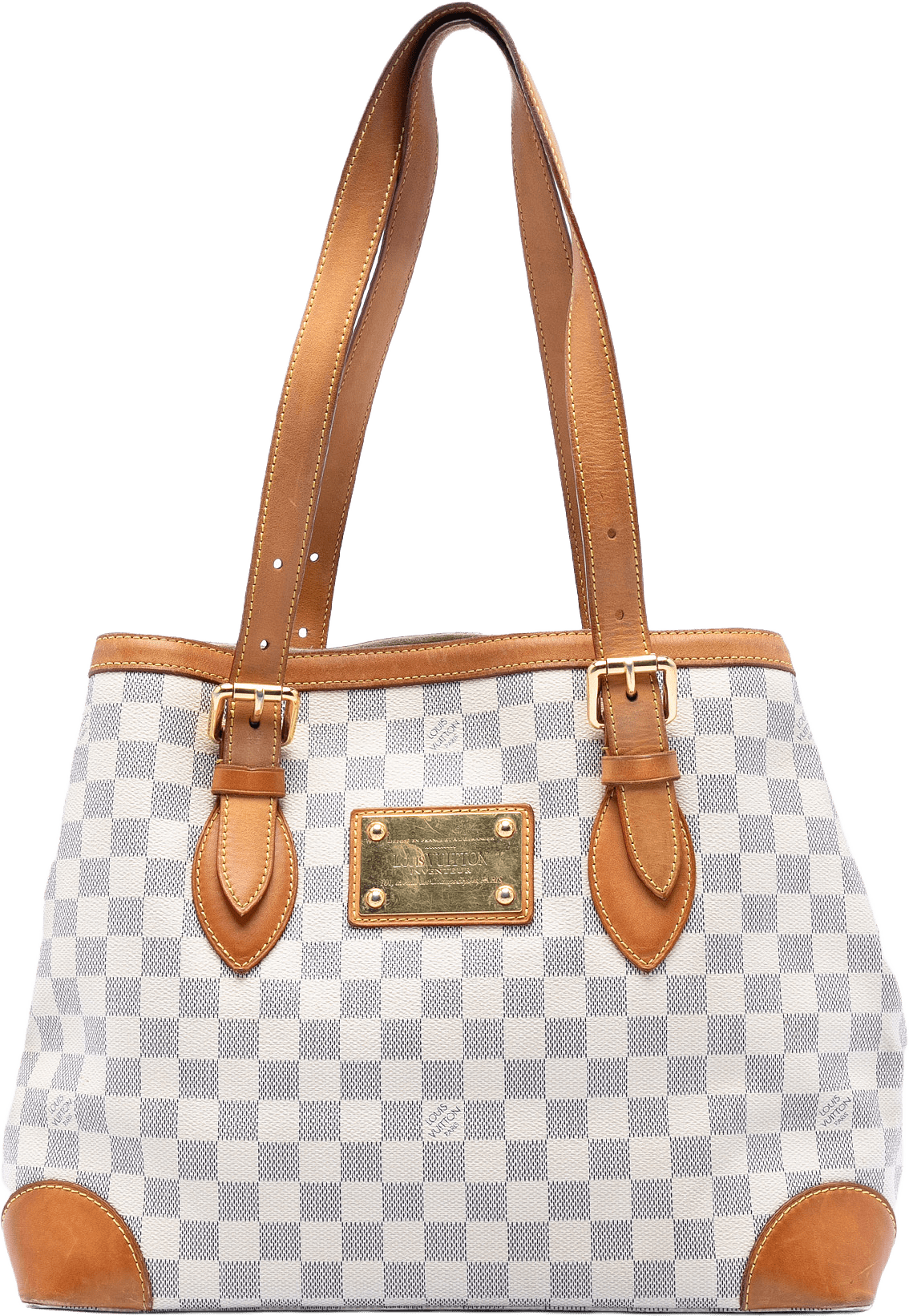 Louis Vuitton Damier Azur Hampstead Mm, från Luxclusif, i färgen white.