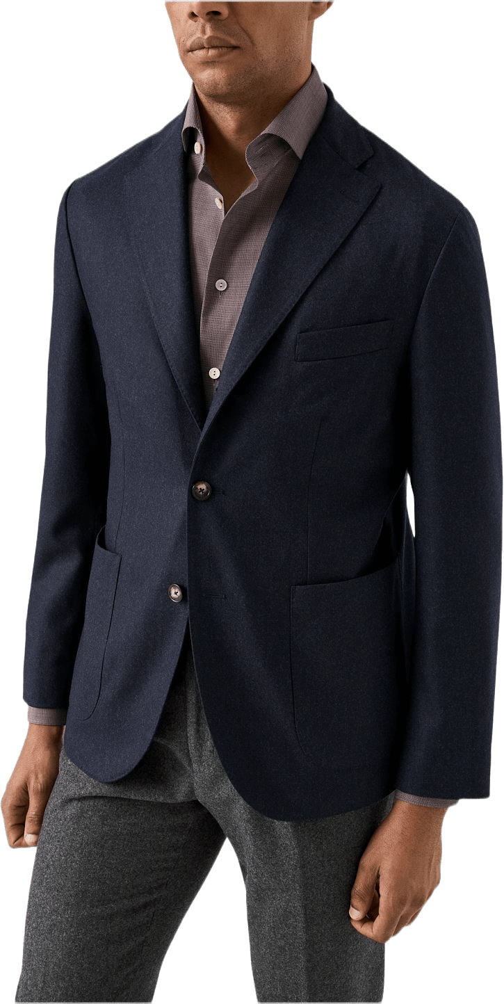 Soft Jacket I Flanell, från Eton, i färgen navy blue.