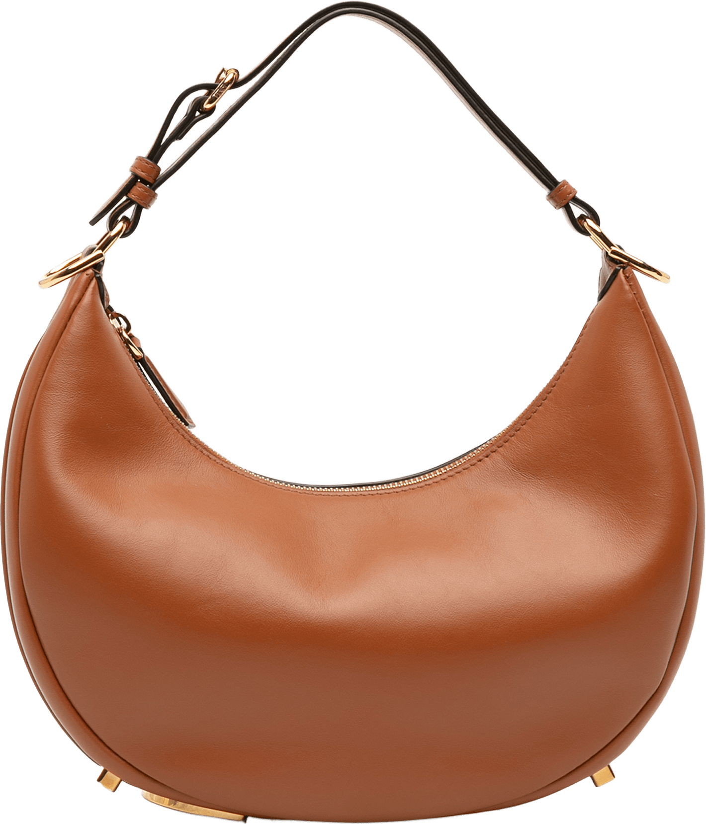 Fendi Small Leather Fendigraphy Hobo, från Luxclusif, i färgen brown.