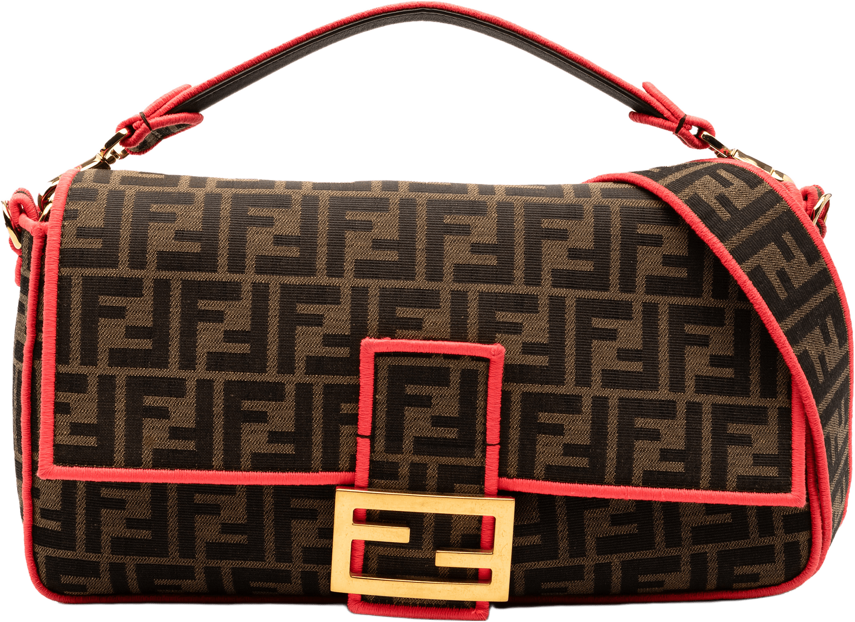 Fendi Large Zucca Canvas Baguette Satchel, från Luxclusif, i färgen brown.