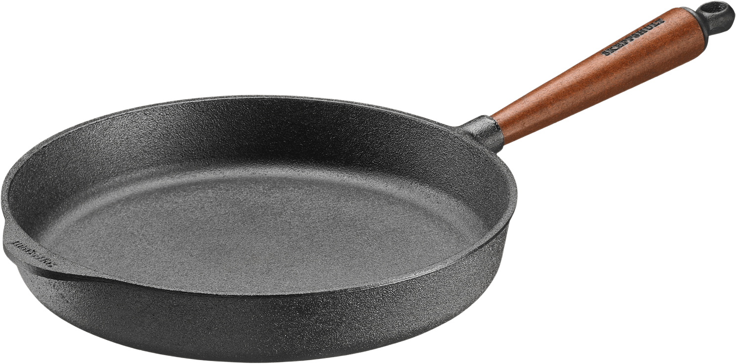 Traktörpanna 28 Cm Med Trähandtag, från Skeppshult, i färgen svart.