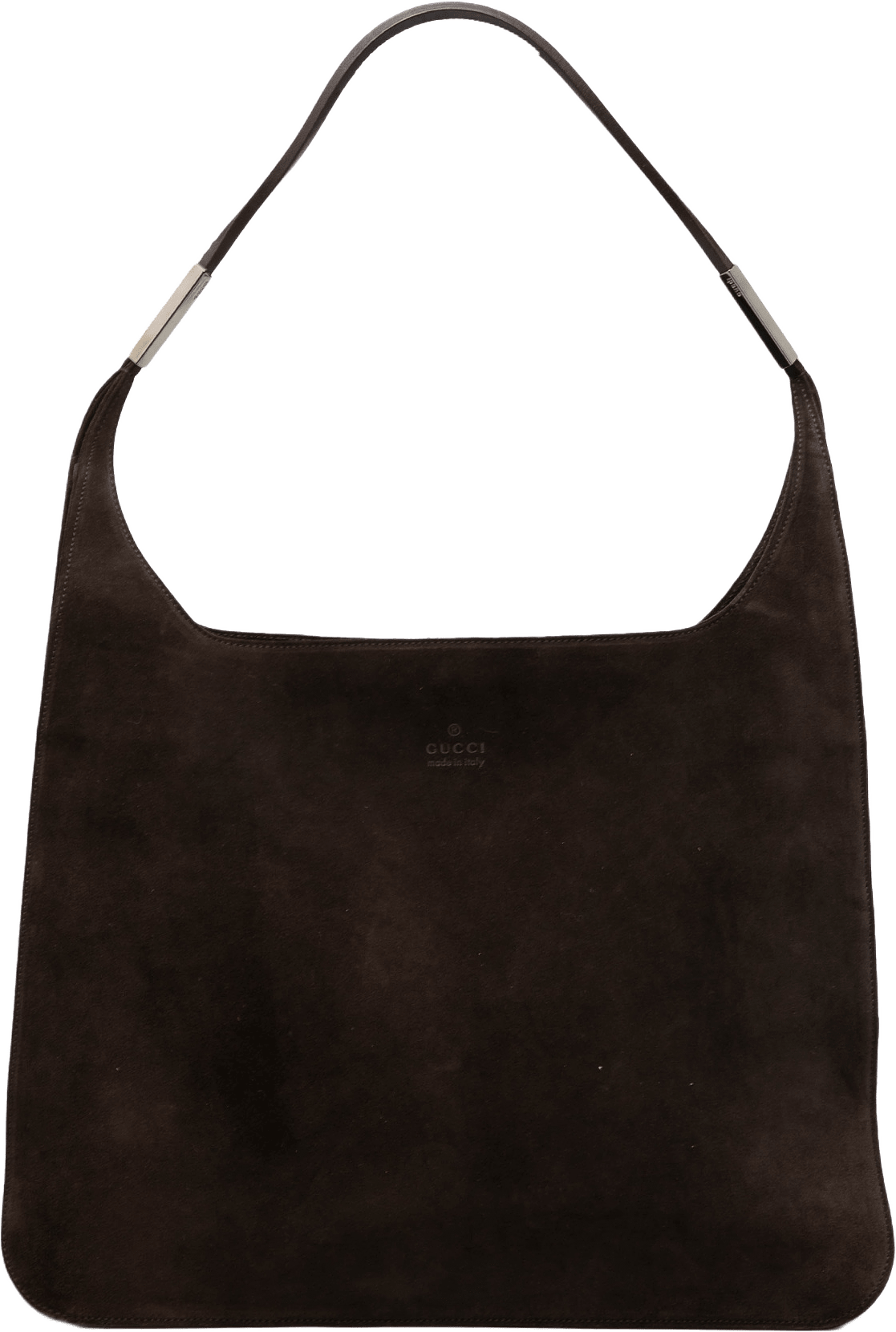 Gucci Suede Shoulder Bag, från Luxclusif, i färgen dark brown.