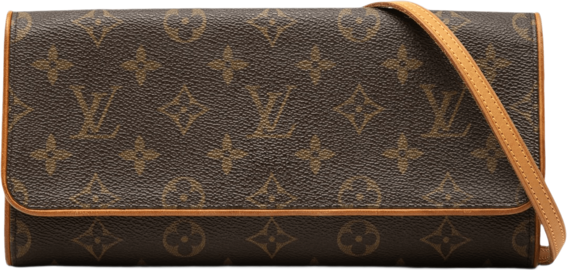 Louis Vuitton Monogram Pochette Twin Gm, från Luxclusif, i färgen brun.