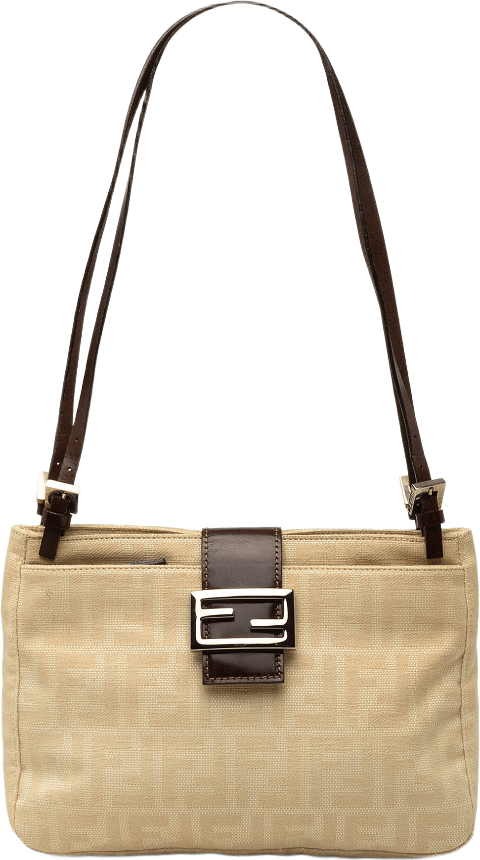 Fendi Zucca Canvas Shoulder Bag, från Luxclusif, i färgen beige.