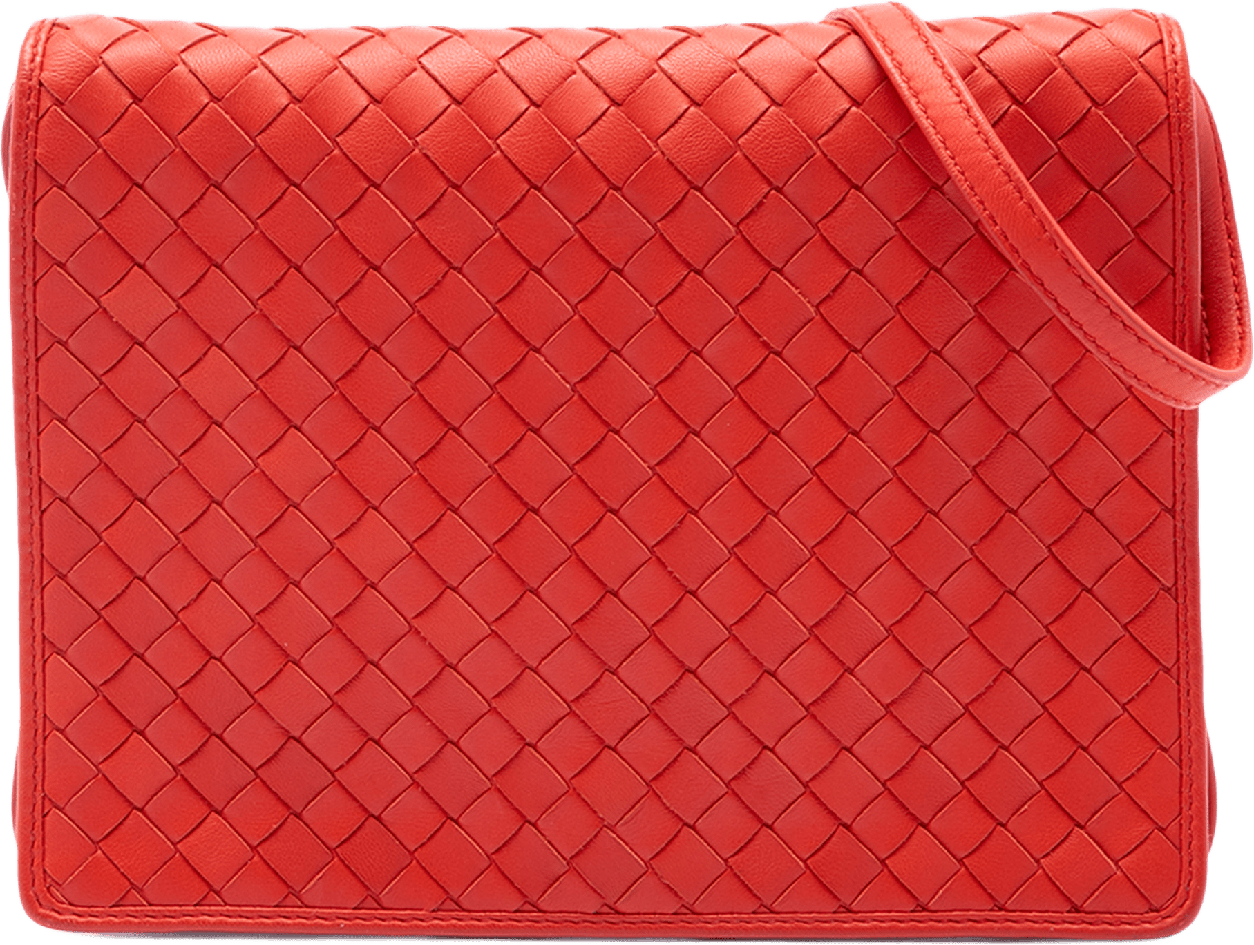 Bottega Veneta Nappa Intrecciato Flap Crossbody, från Luxclusif, i färgen orange.