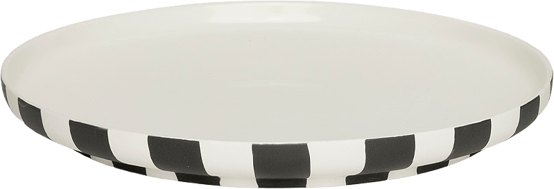 Toppu Dinner Plate, från OYOY Living, i färgen white,black.