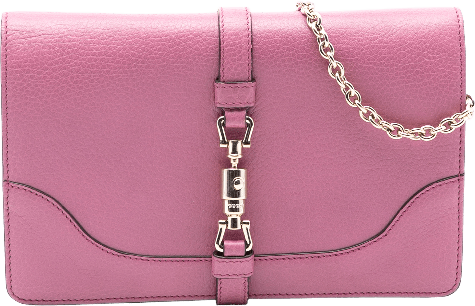 Gucci Pebbled Calfskin Piston Broadway Evening Bag, från Luxclusif, i färgen pink.