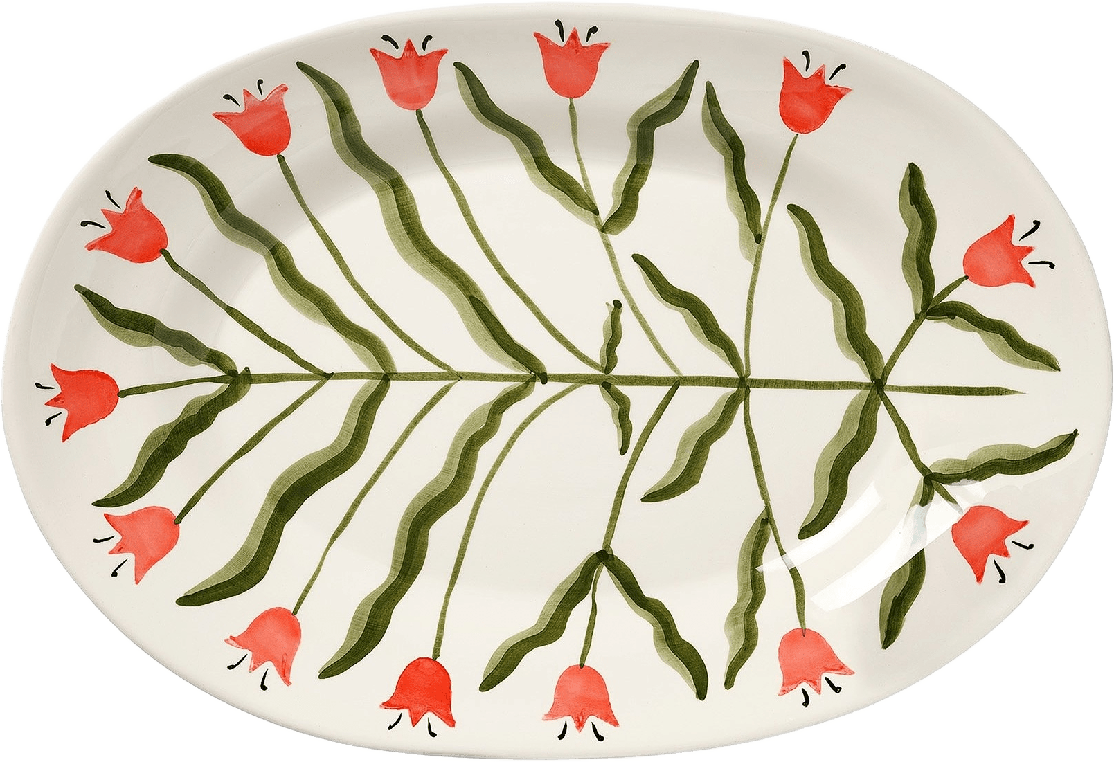 Madelen Möllard Tulip Serveringsfat - 38.5x26 Cm, från Pick A Poppy, i färgen red.