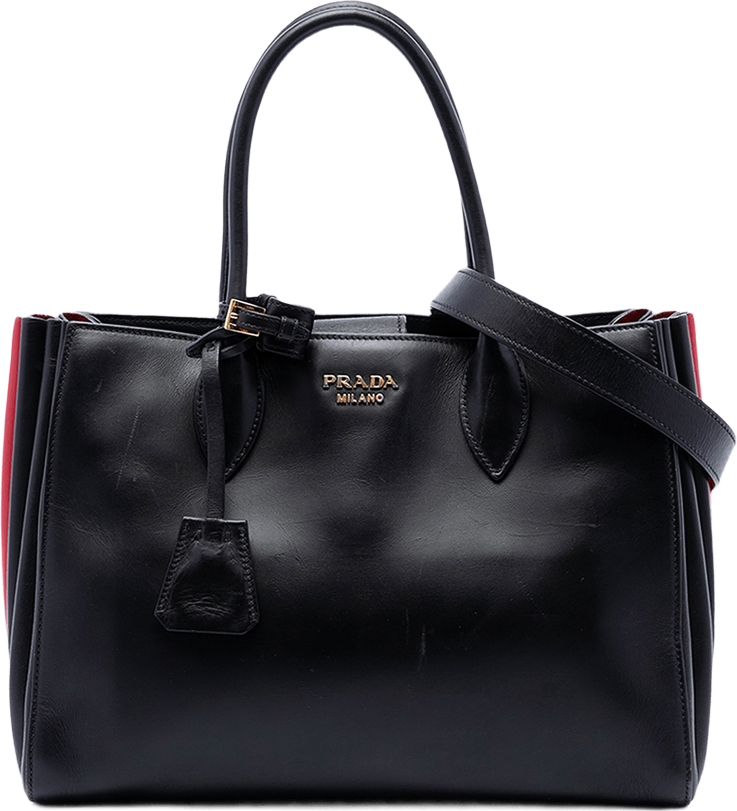 Prada City Calf Bibliotheque Satchel, från Luxclusif, i färgen svart.