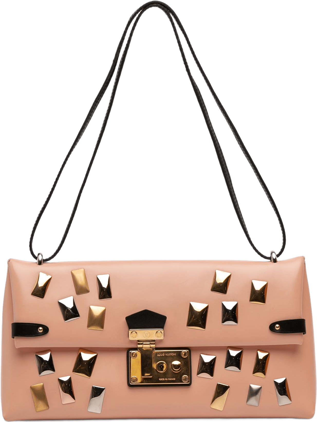 Louis Vuitton Glazed Calfskin Sac Triangle Pm, från Luxclusif, i färgen rosa.