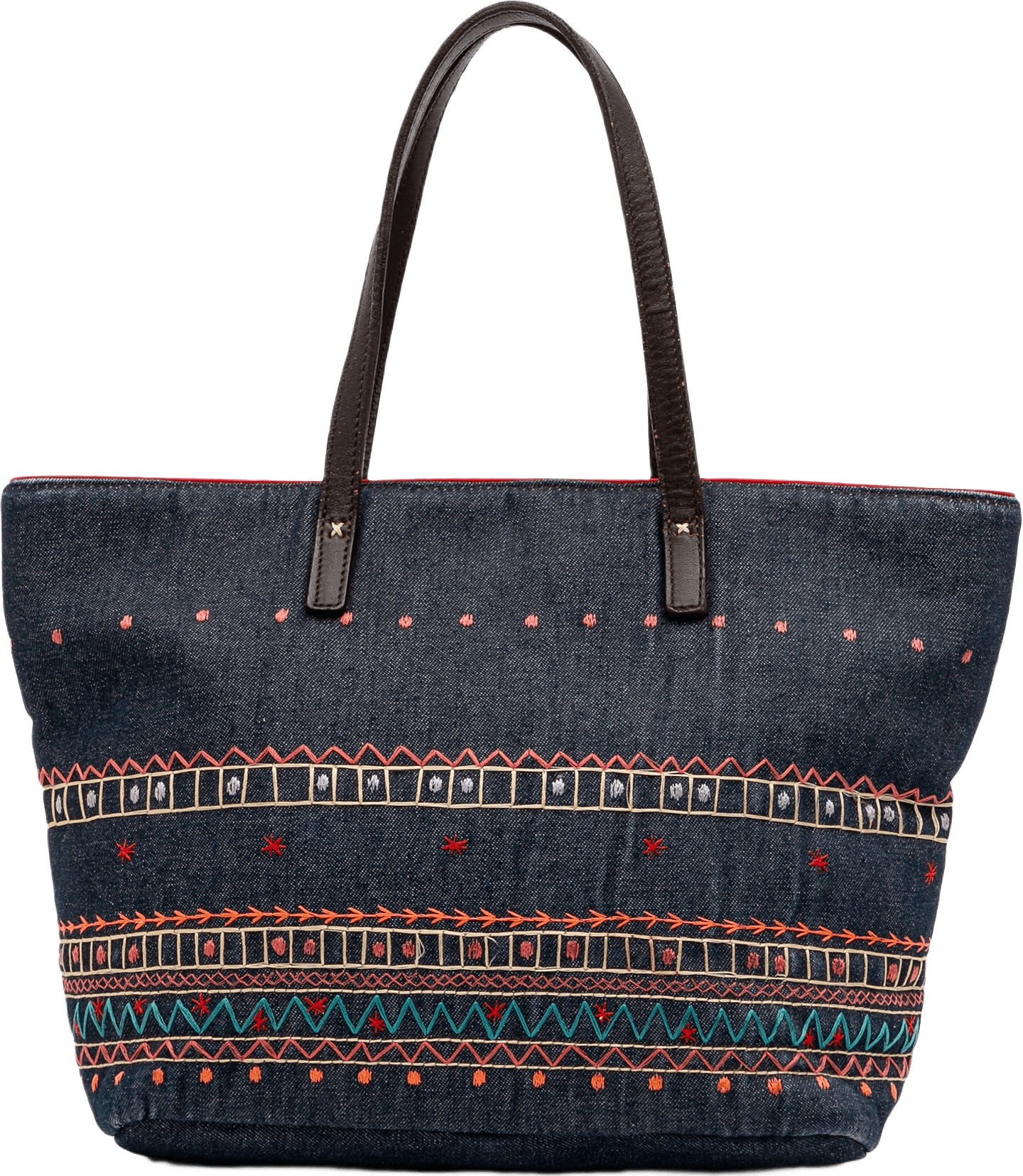 Burberry Embroidered Denim Tote, från Luxclusif, i färgen blue.