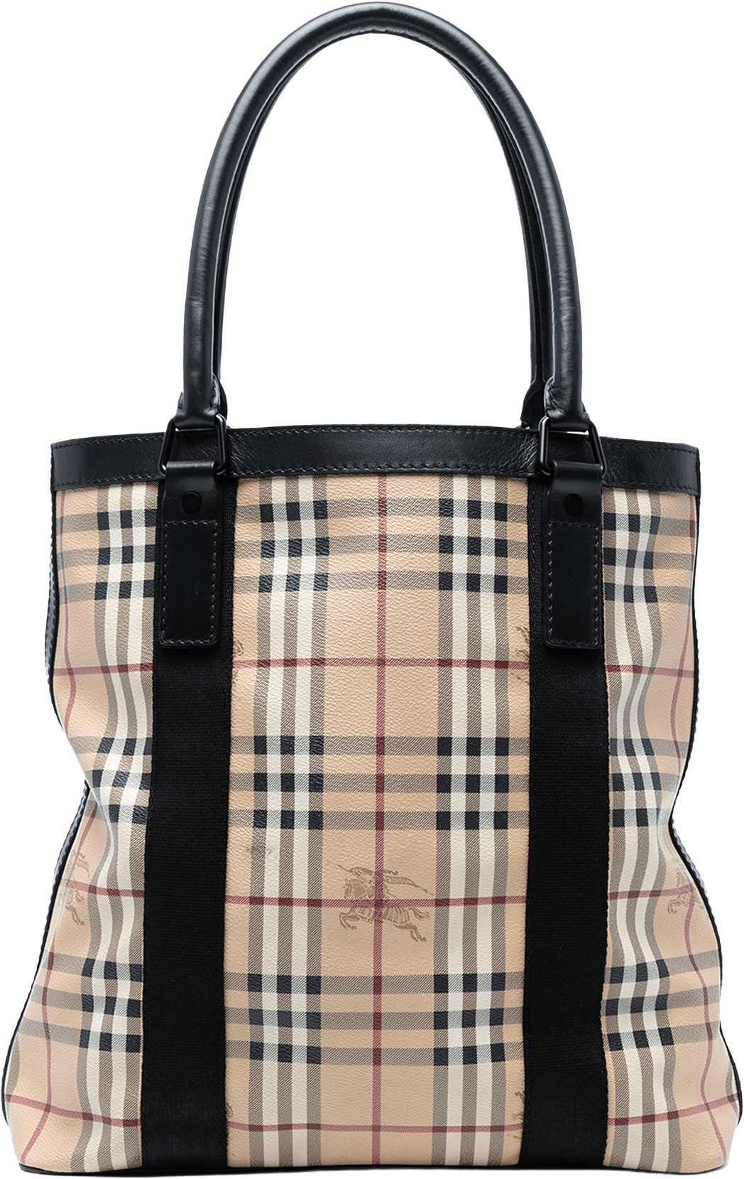 Burberry Haymarket Check Coated Canvas Vertical Tote, från Luxclusif, i färgen beige.