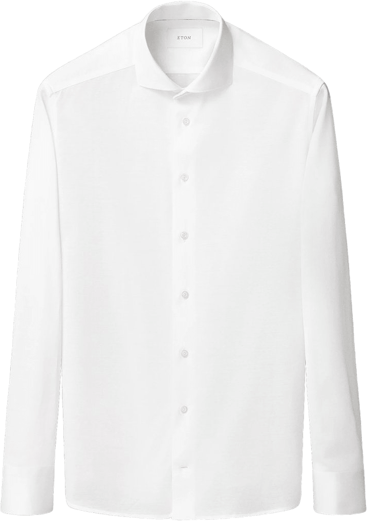 Skjorta I Jacquardstickad Filo Di Scozia Slim Fit, från Eton, i färgen white.