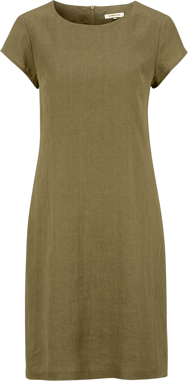 Klara Linen Dress, från Newhouse, i färgen grön khaki.