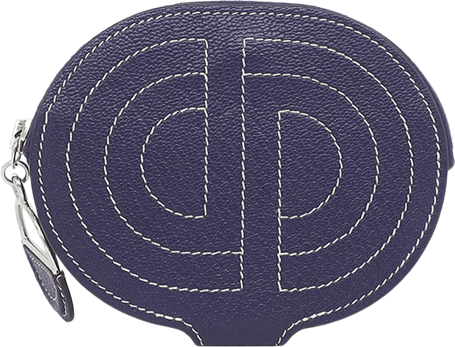Hermès Chevre Mysore In The Loop Coin Pouch, från Luxclusif, i färgen navy.