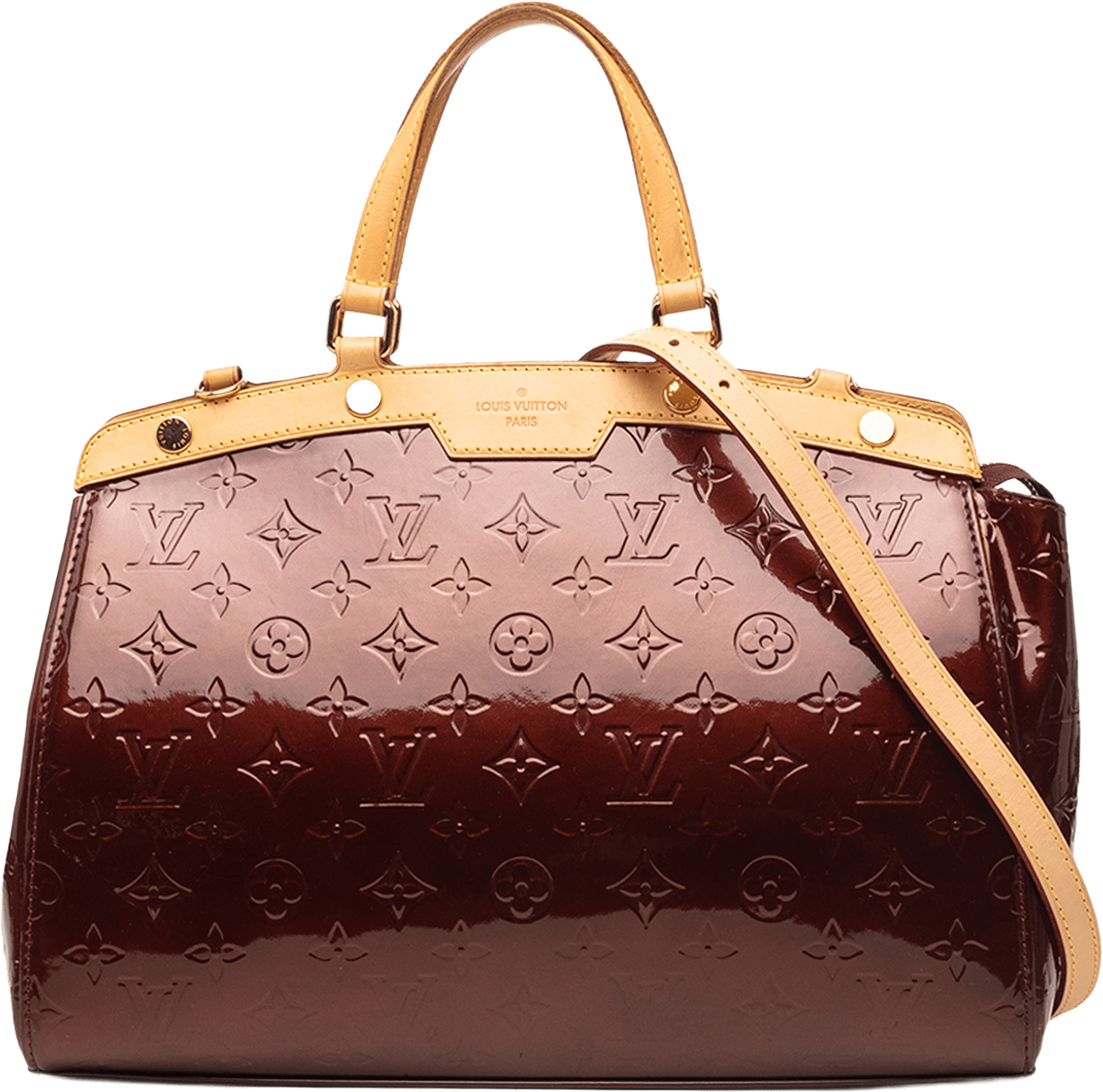 Louis Vuitton Monogram Vernis Brea Mm, från Luxclusif, i färgen röd.