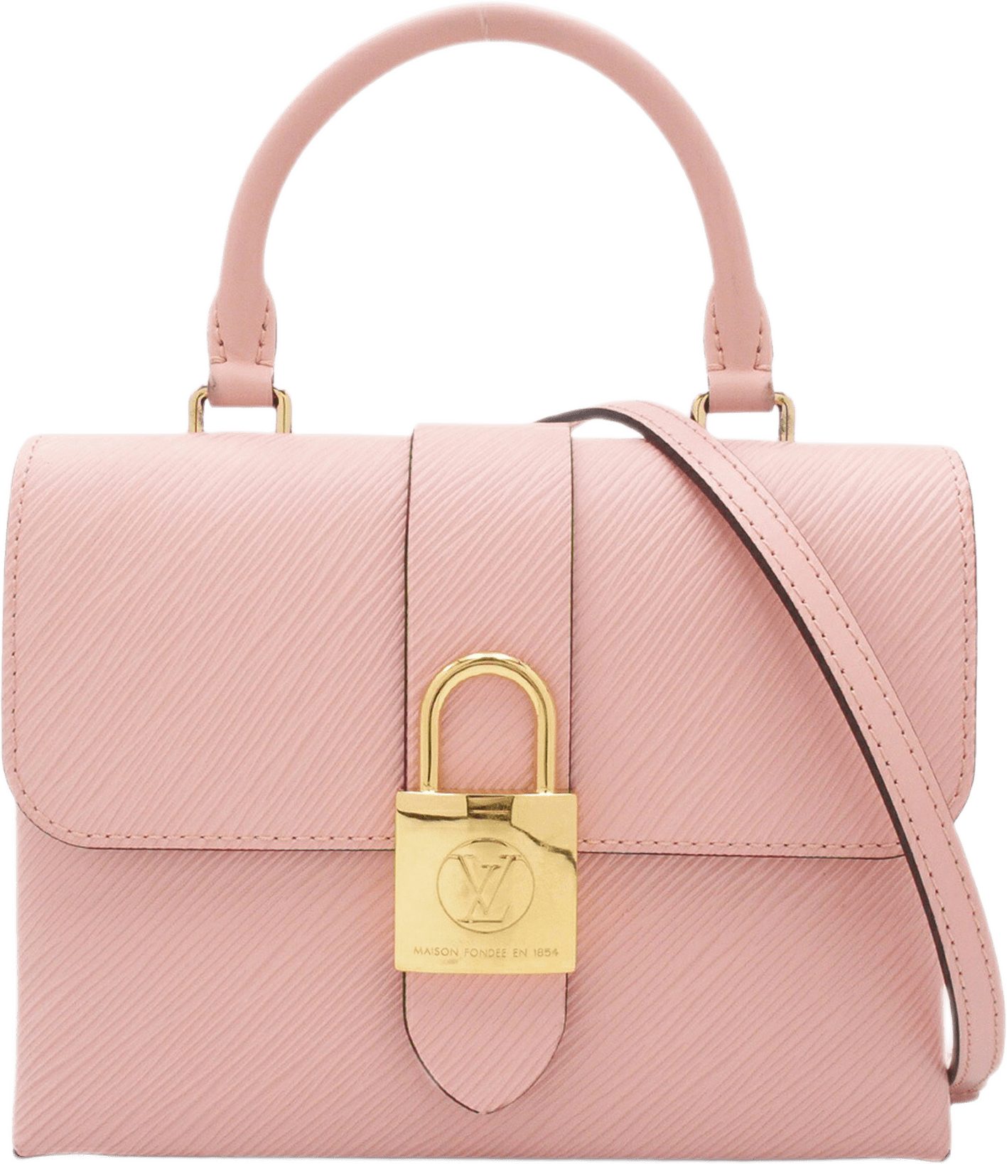 Louis Vuitton Epi Locky Bb, från Luxclusif, i färgen light pink.
