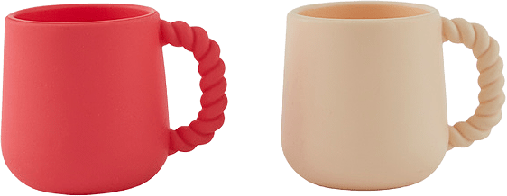 Mellow Cup - Pack Of 2, från OYOY Mini, i färgen cherry red.