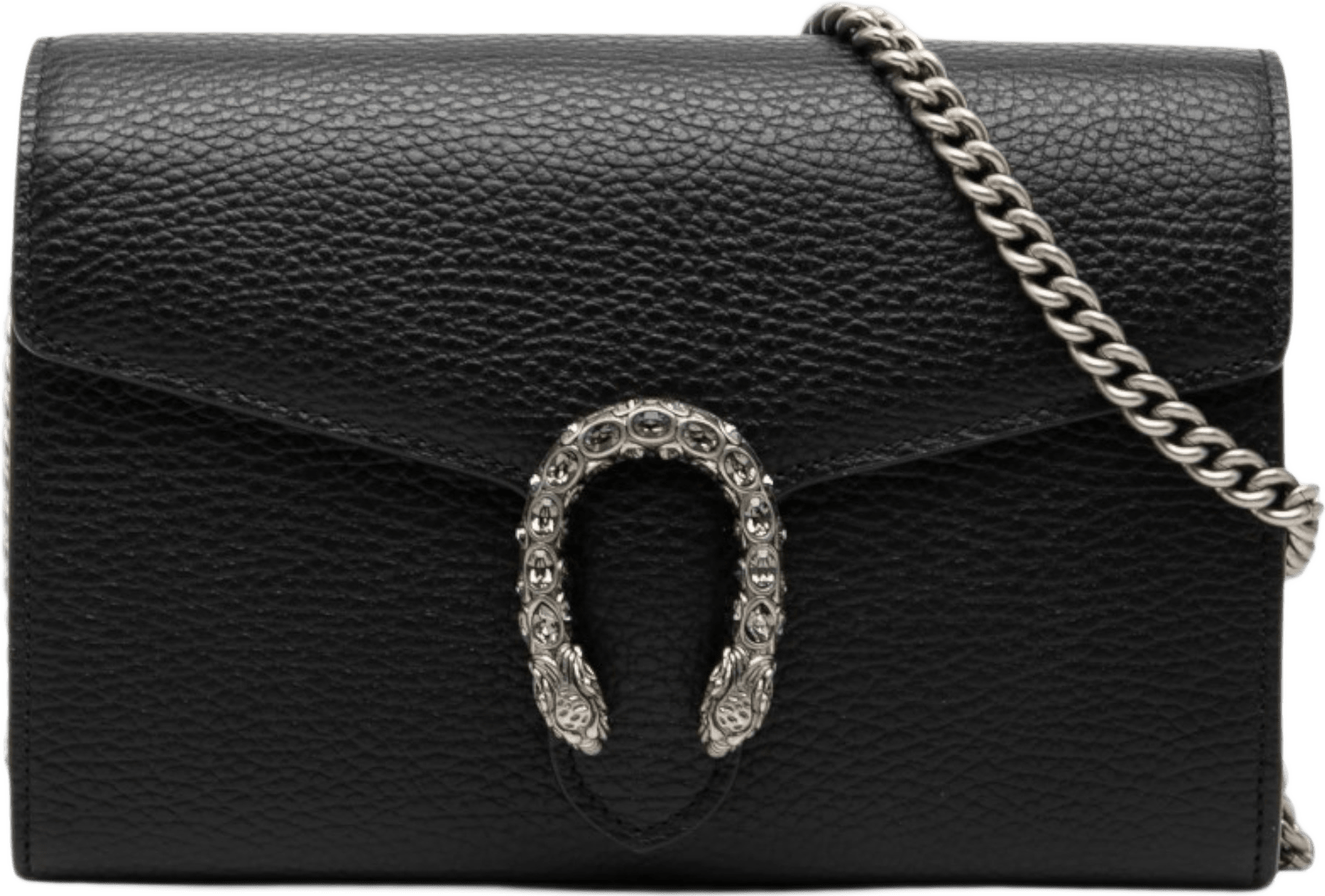 Gucci Calfskin Dionysus Wallet On Chain, från Luxclusif, i färgen svart.