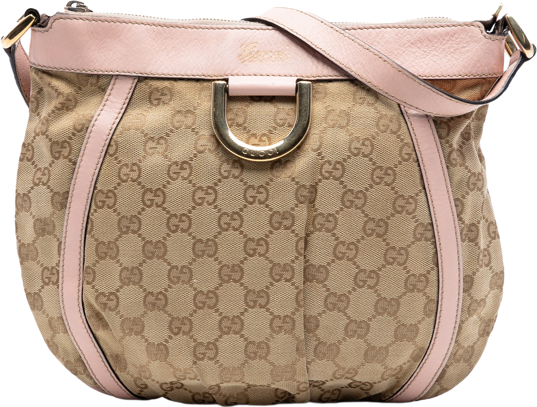 Gucci Gg Canvas Abbey D Ring Crossbody, från Luxclusif, i färgen beige.