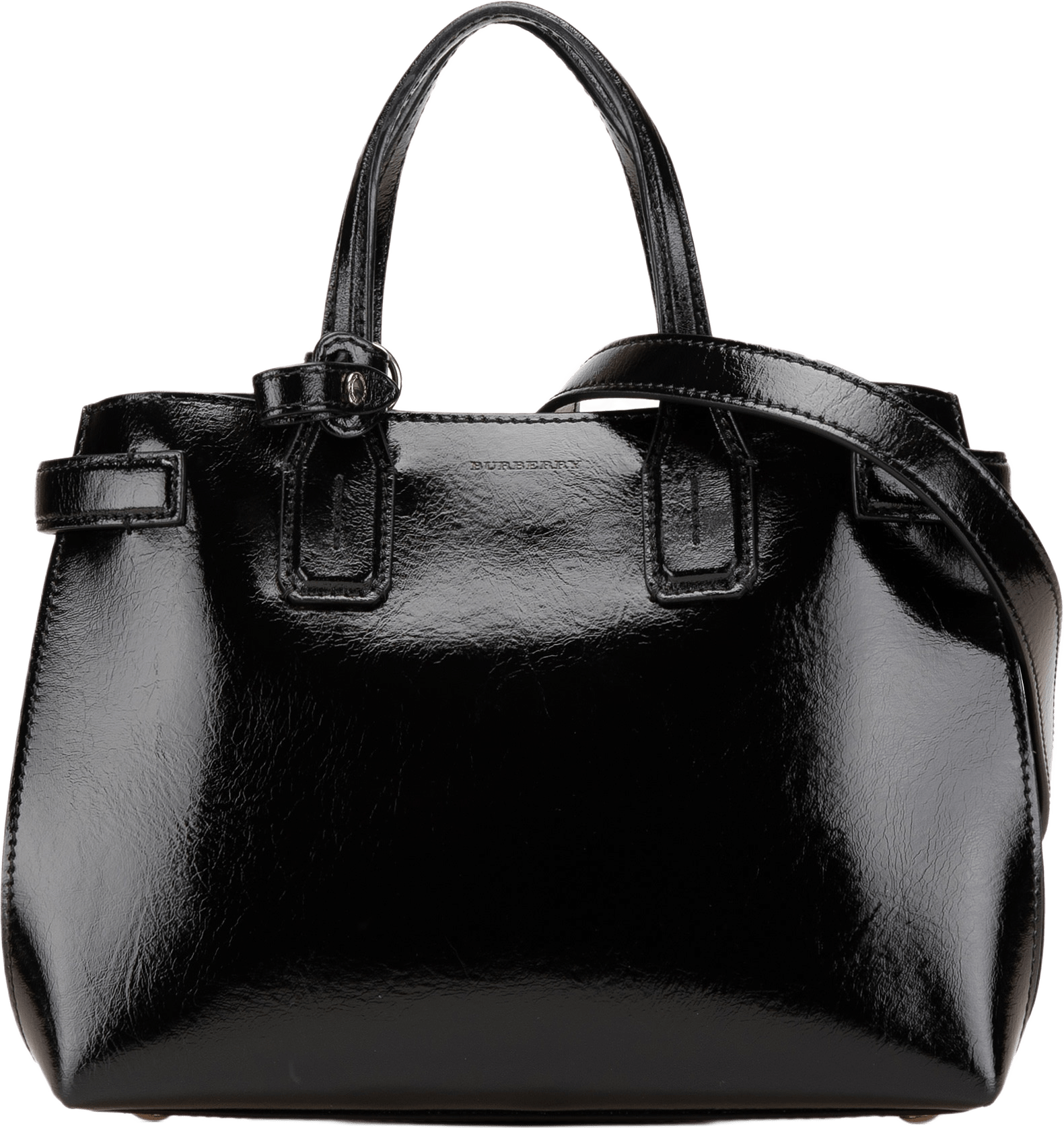 Burberry Small Soft Calfskin Banner Satchel, från Luxclusif, i färgen black.