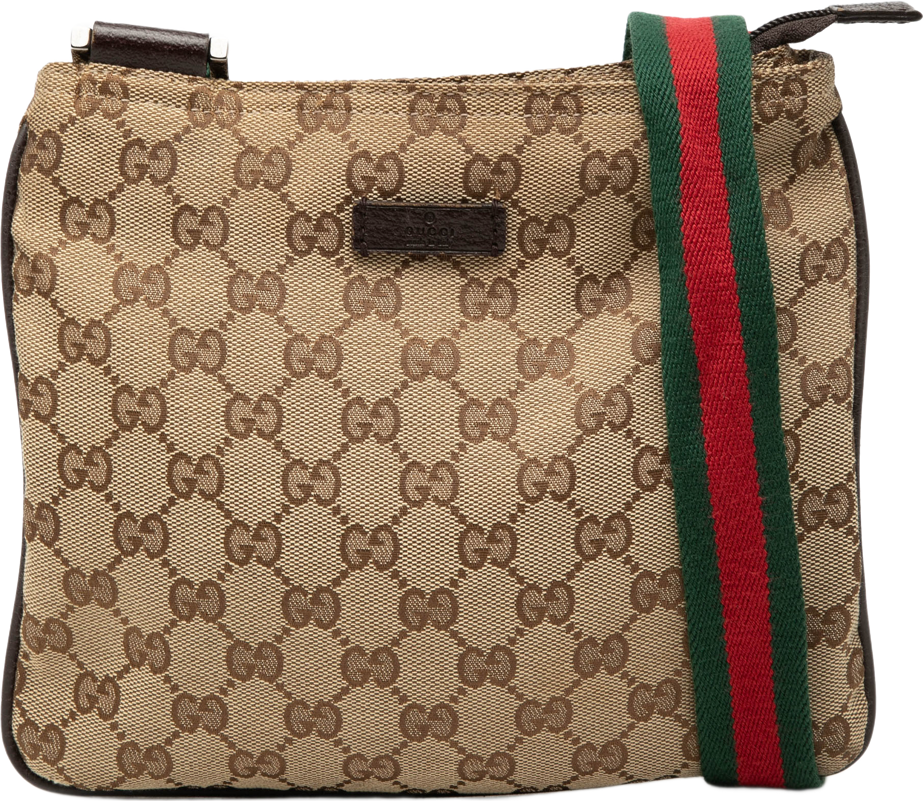 Gucci Gg Canvas Web Crossbody, från Luxclusif, i färgen beige.