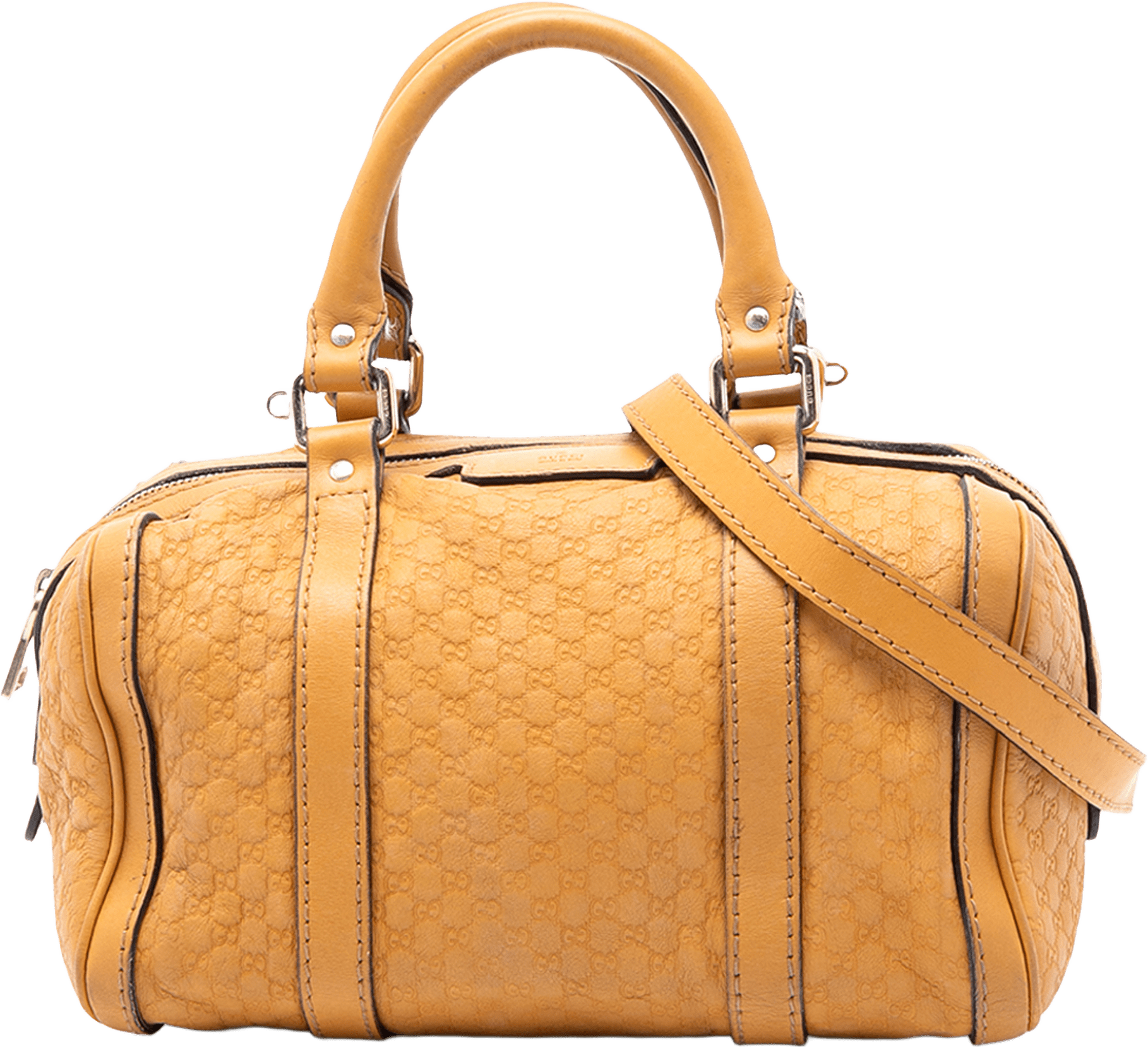 Gucci Small Microguccissima Joy Boston Bag, från Luxclusif, i färgen mustard.