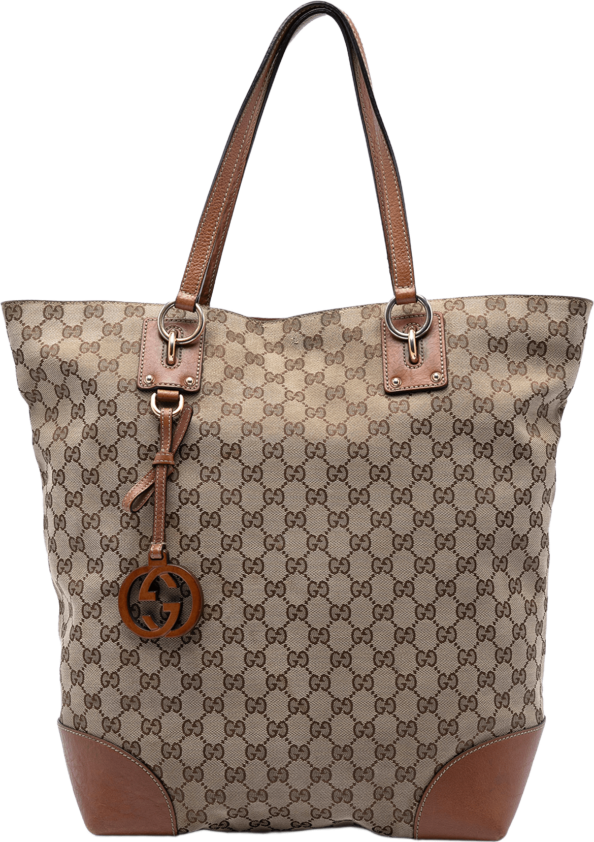 Gucci Large Gg Canvas Gg Charm Tote, från Luxclusif, i färgen beige.