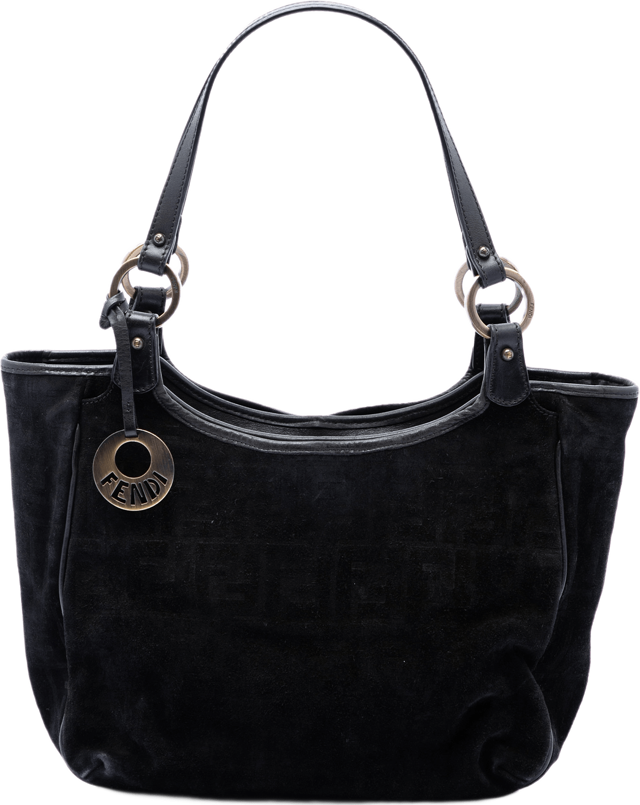 Fendi Zucca Suede Chef Tote, från Luxclusif, i färgen black.
