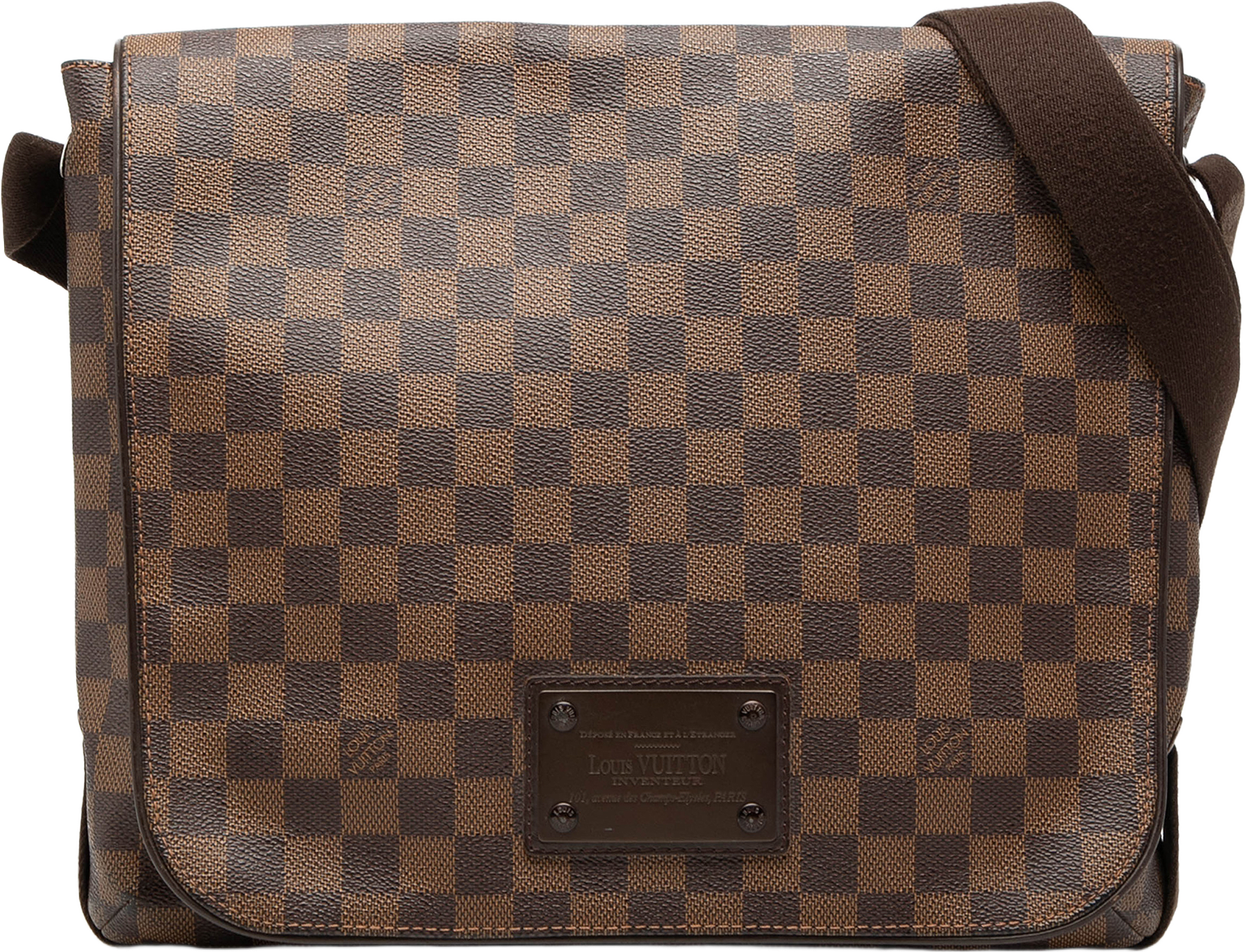 Louis Vuitton Damier Ebene Brooklyn Mm, från Luxclusif, i färgen brown.