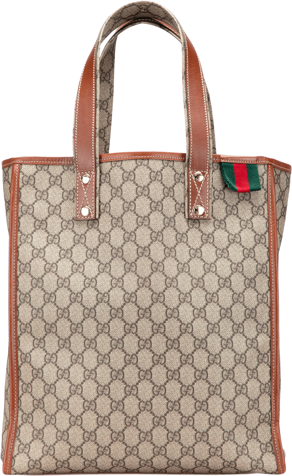 Gucci Gg Supreme Web Tote, från Luxclusif, i färgen beige.