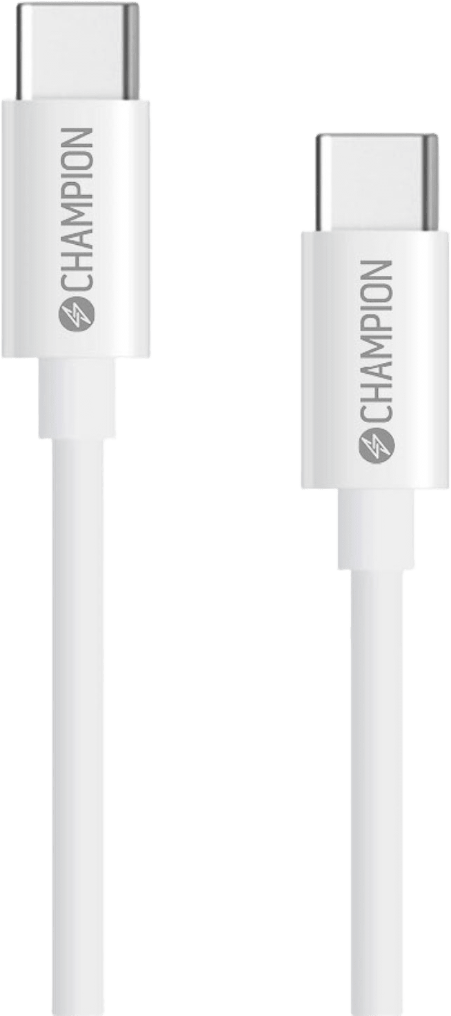 Usb-c Kabel 60w 1m, från Champion Nordic, i färgen vit.