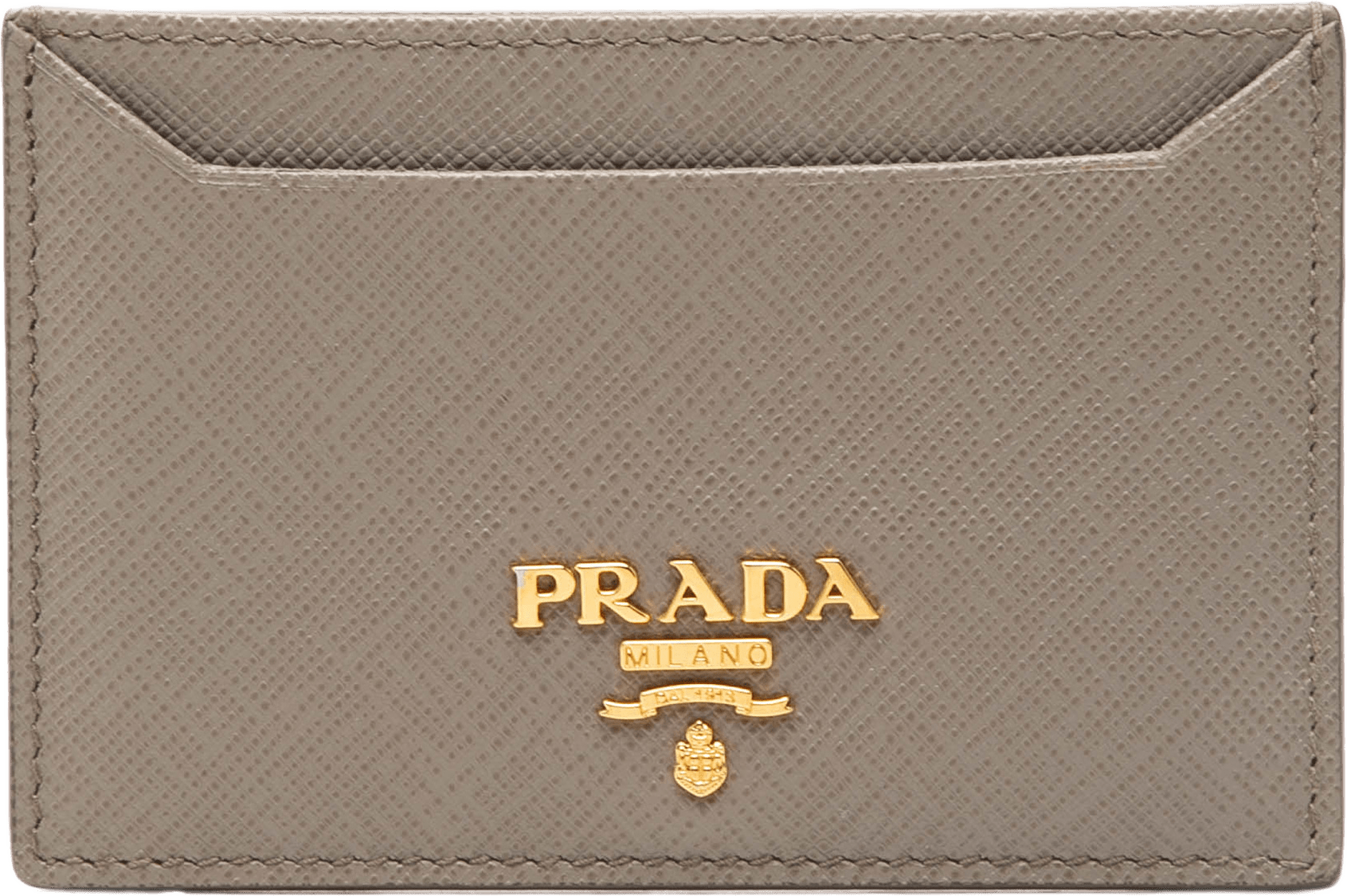 Prada Saffiano Card Holder, från Luxclusif, i färgen brun.